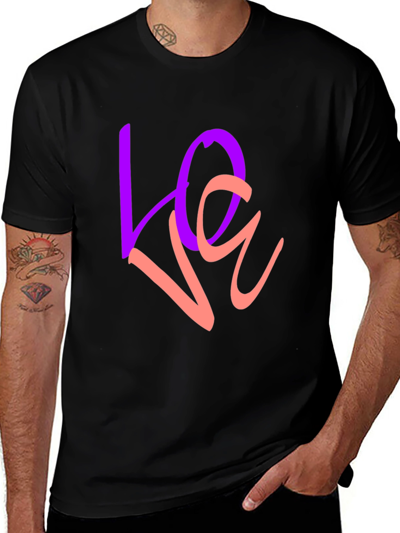 Variant 5 of Love Graphic Print Crew Neck T-Shirt