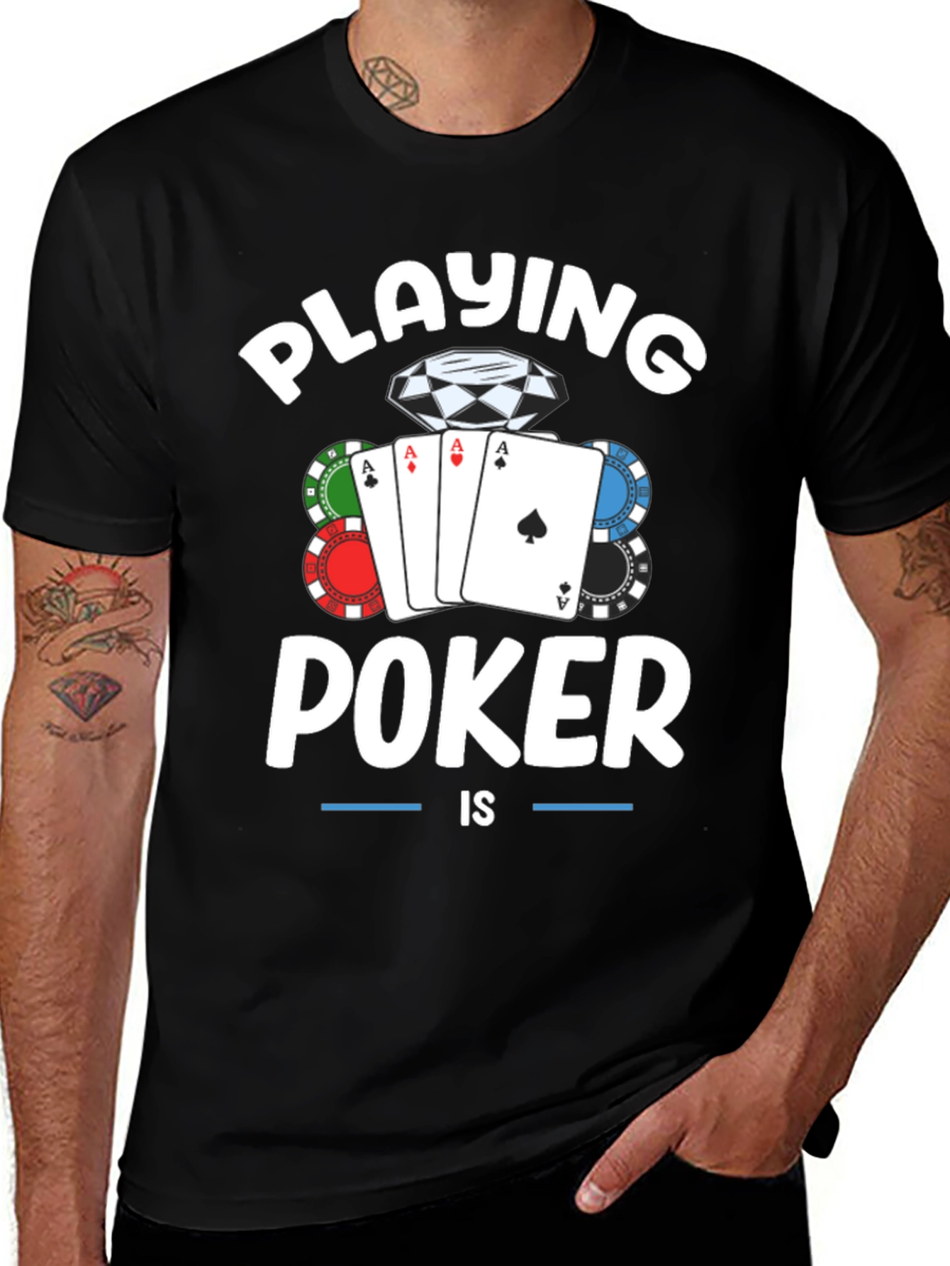 Variant 12 of Playing Poker Graphic Tee - Ace Card Design