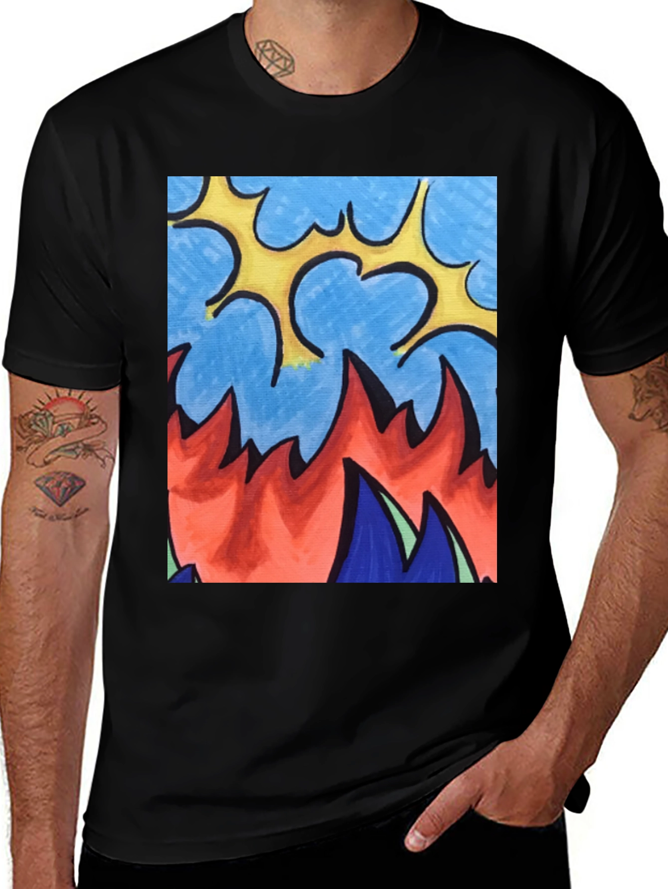 Variant 24 of Abstract Fire Graphic Tee - Unique Design