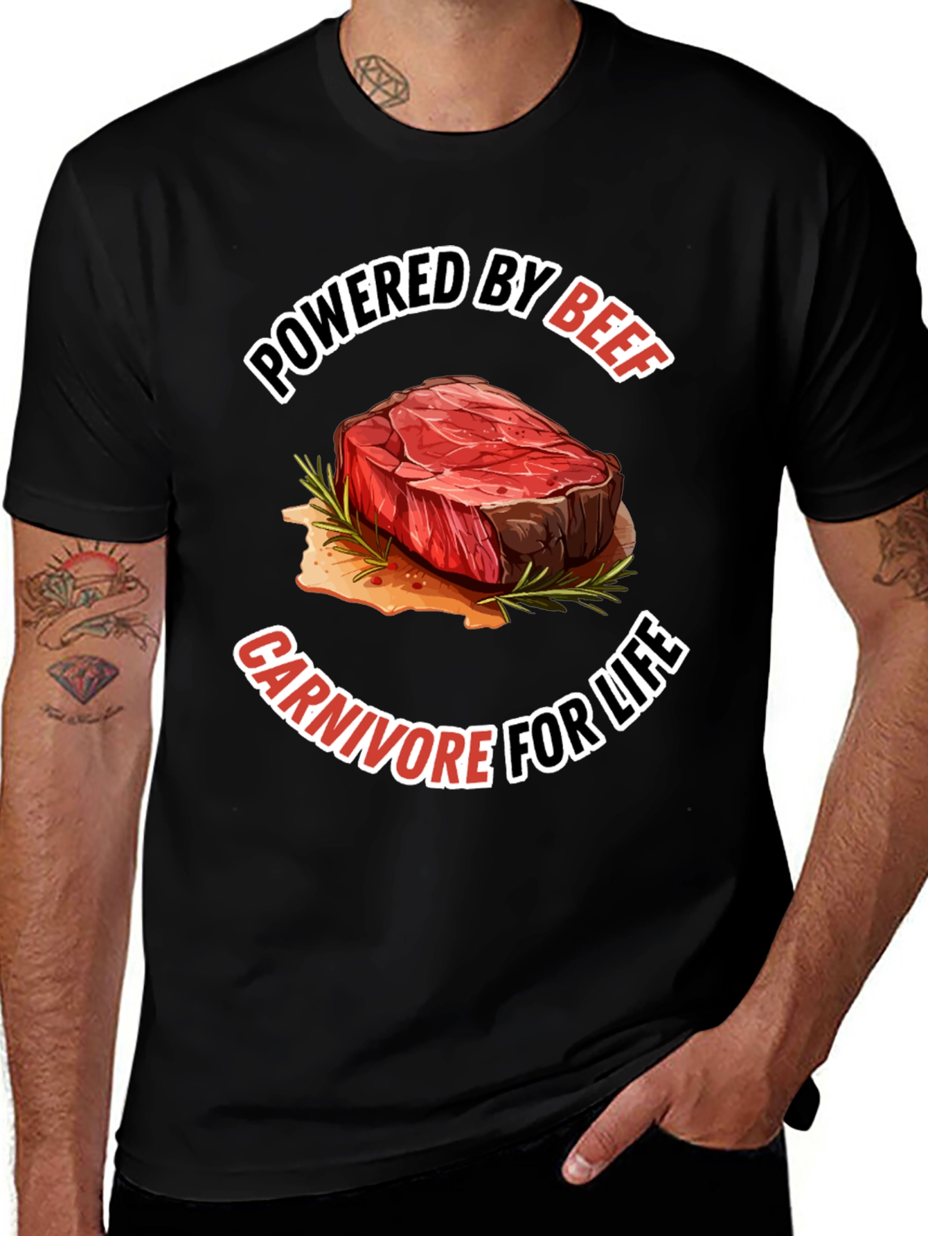 Powered By Beef Carnivore T-Shirt
