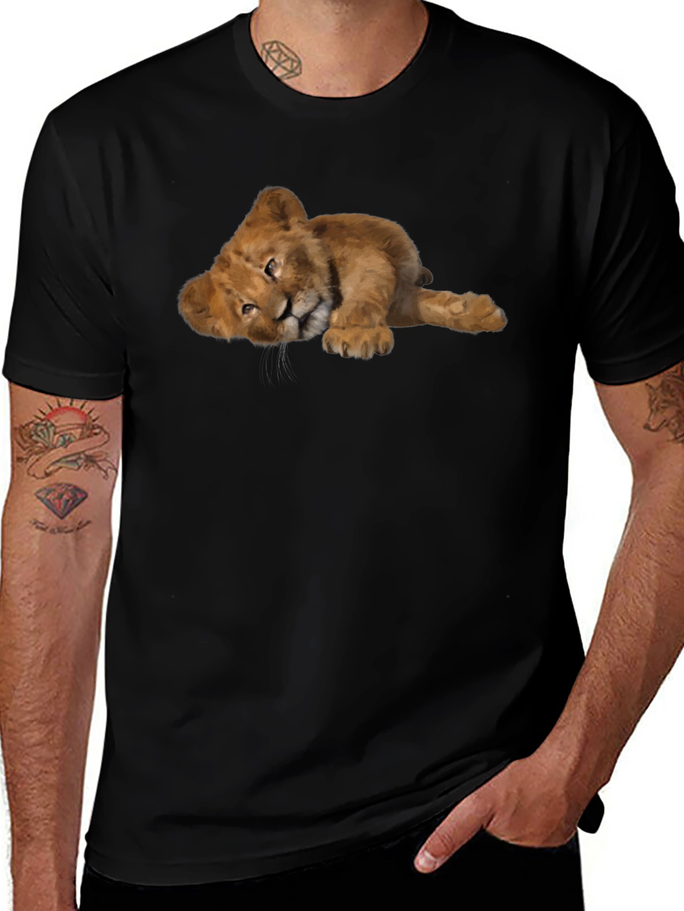 Black Lion Cub Graphic Tee - Black main image