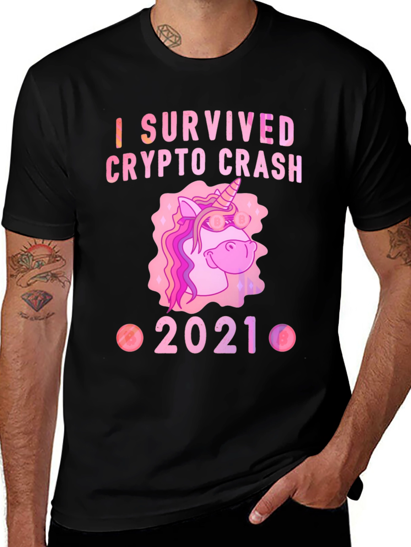 Variant 10 of Crypto Crash Survivor 2021 Black T-Shirt