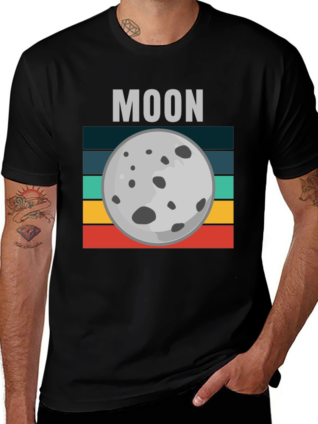 Variant 27 of Retro Moon Graphic T-Shirt - Space Lover Tee