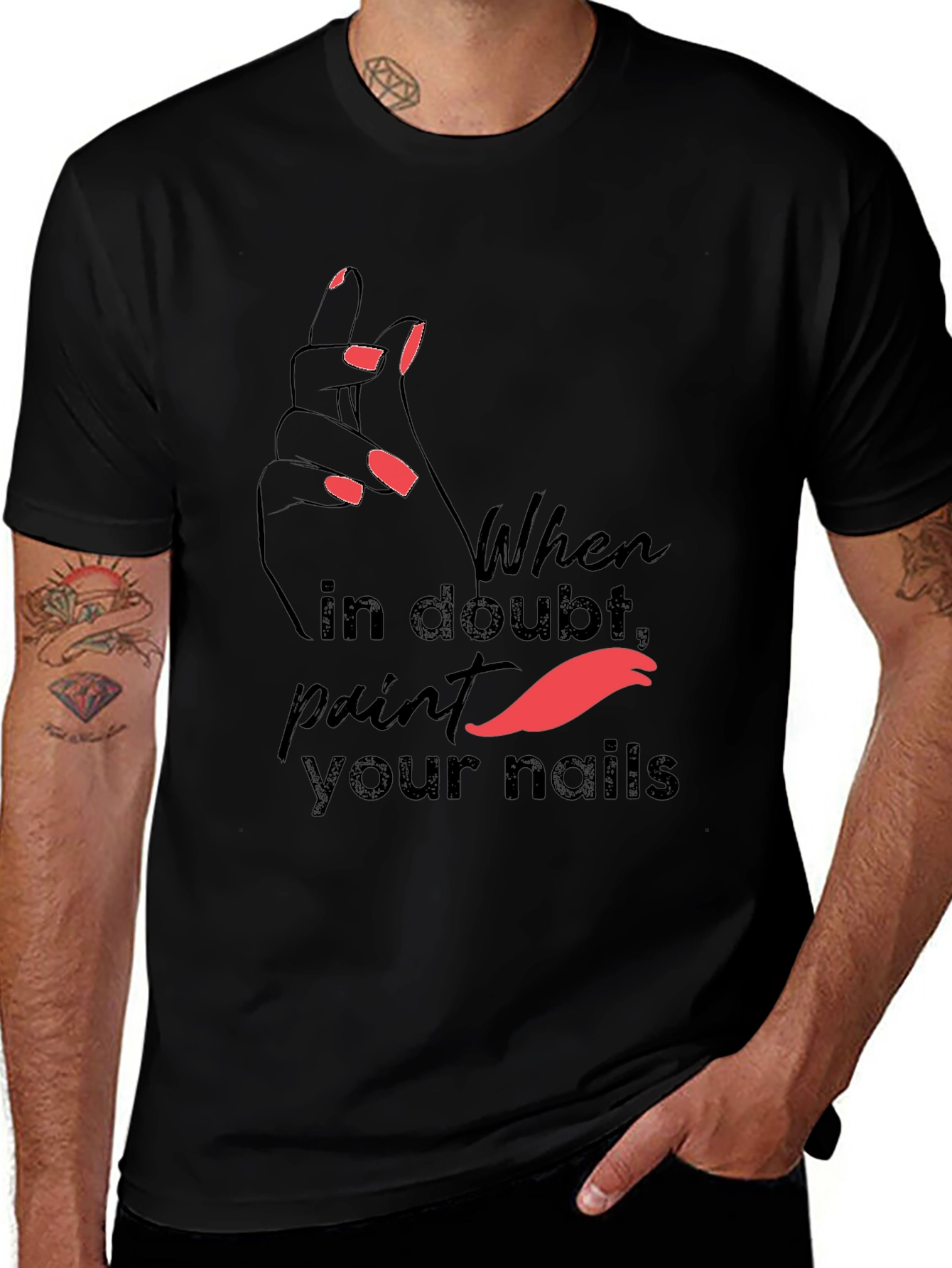 Variant 10 of Trendy 'Paint Your Nails' Graphic Tee