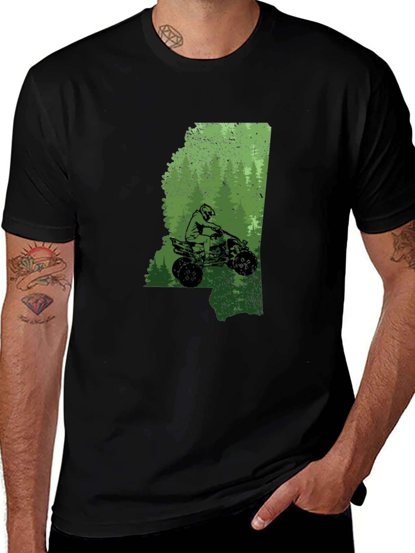 Mississippi ATV Rider T-Shirt - Black