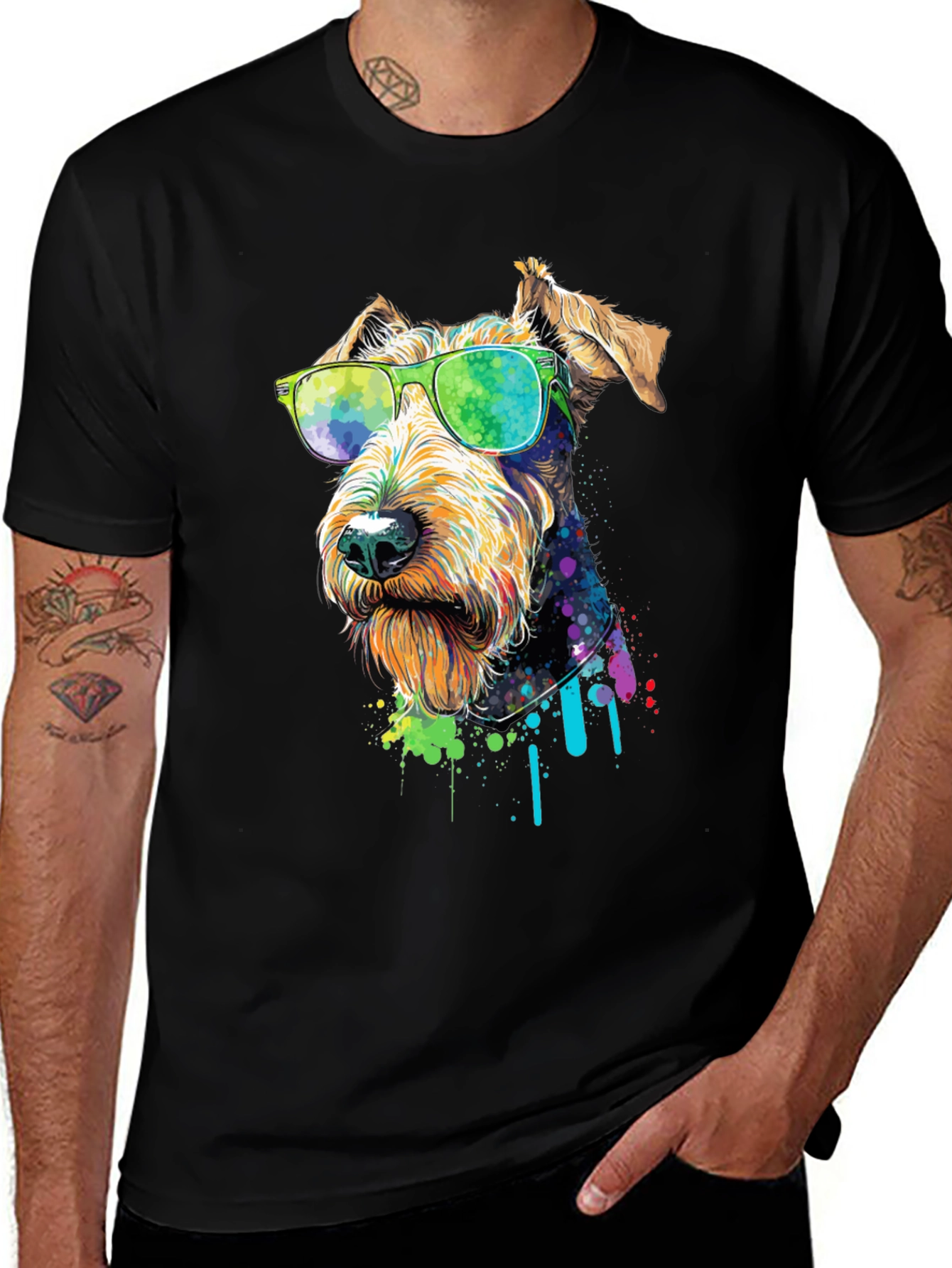 Variant 22 of Cool Dog Graphic Tee - Unisex Black T-Shirt