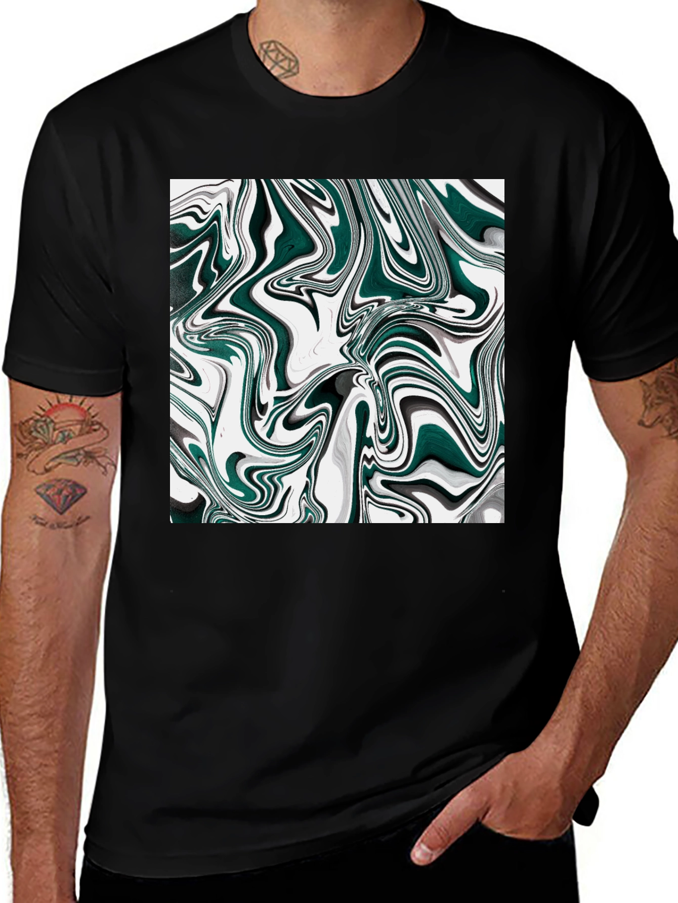 Variant 8 of Abstract Swirl Graphic T-Shirt - Modern Art Tee
