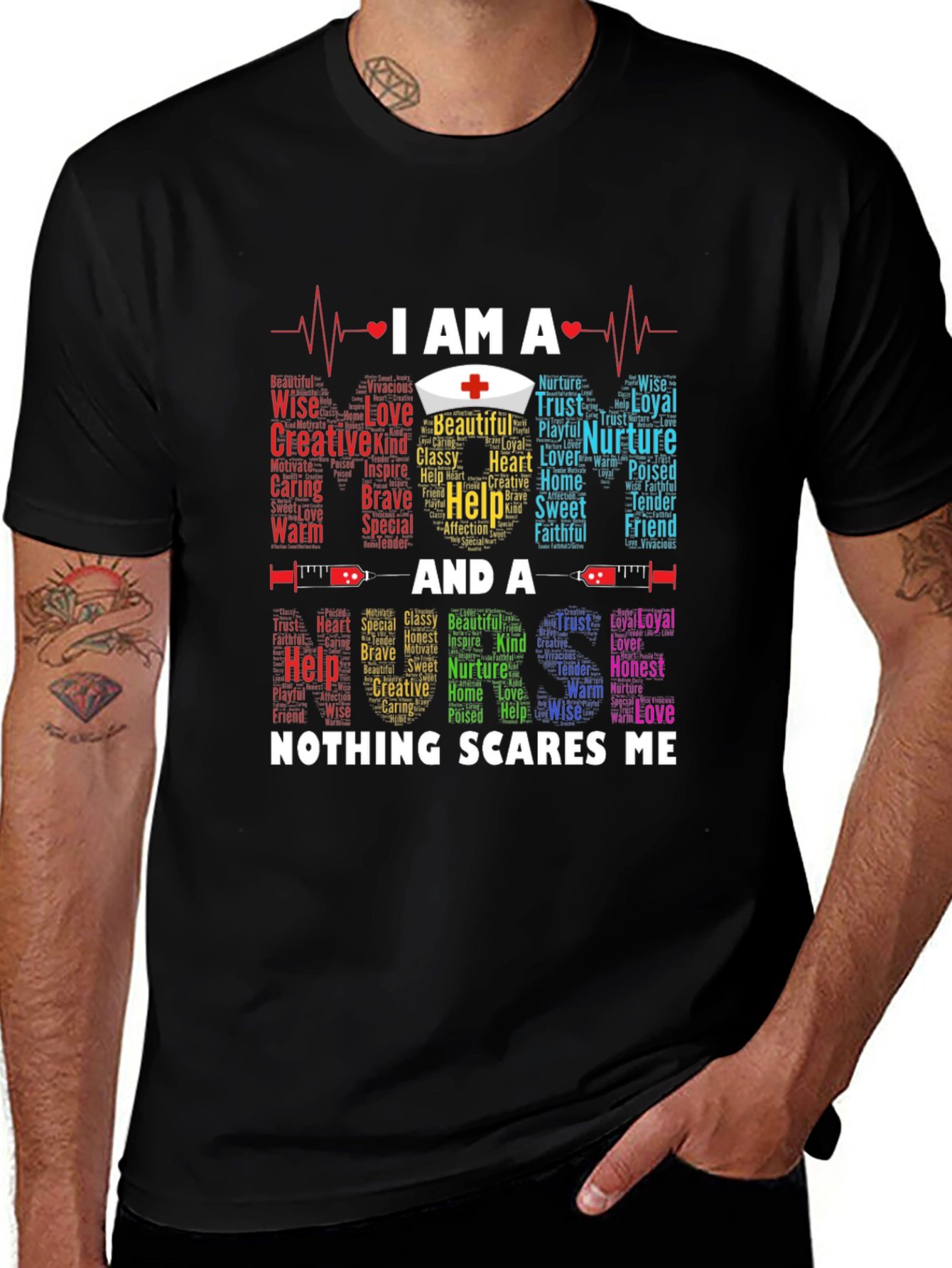 Variant 26 of Nurse T-Shirt - Nothing Scares Me, Medical Professional Tee