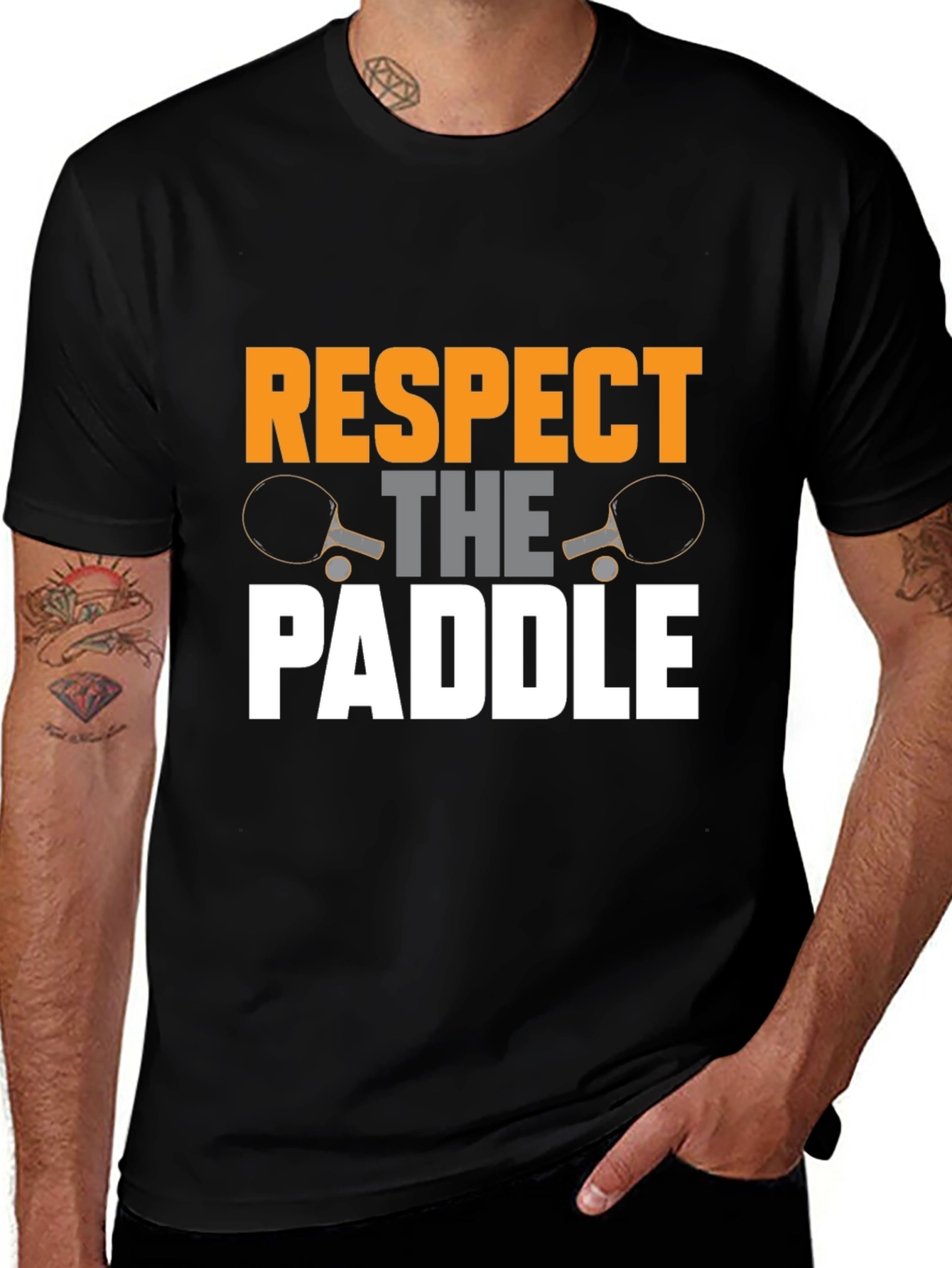 Variant 11 of Respect The Paddle T-Shirt | Ping Pong Tee