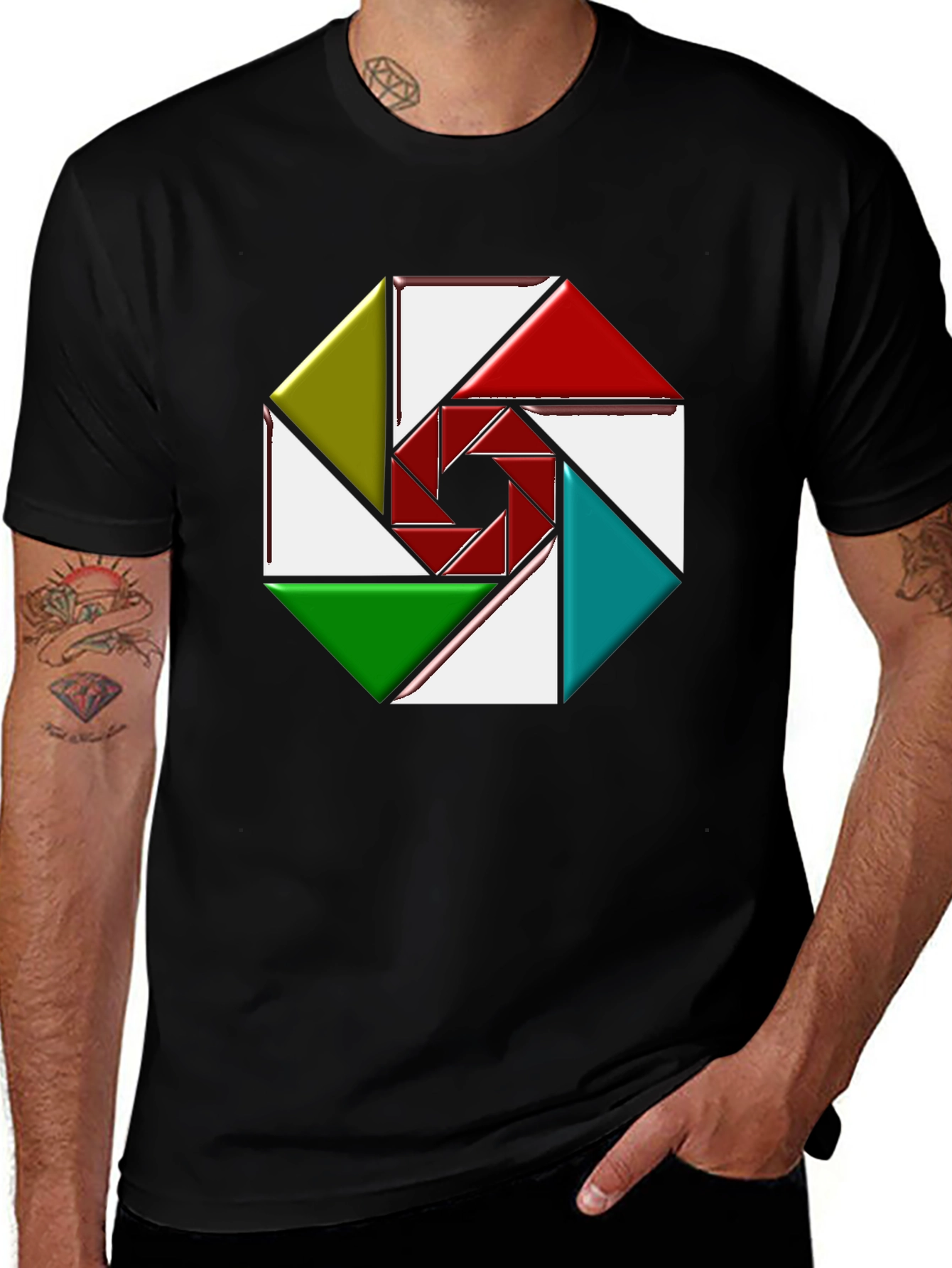 Variant 15 of Geometric Swirl Graphic Print T-Shirt