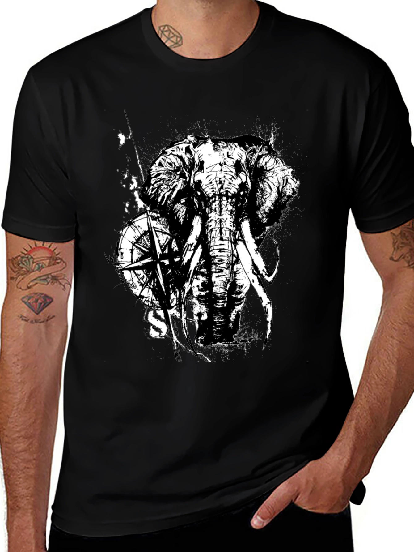 Variant 27 of Elephant Compass Graphic Tee