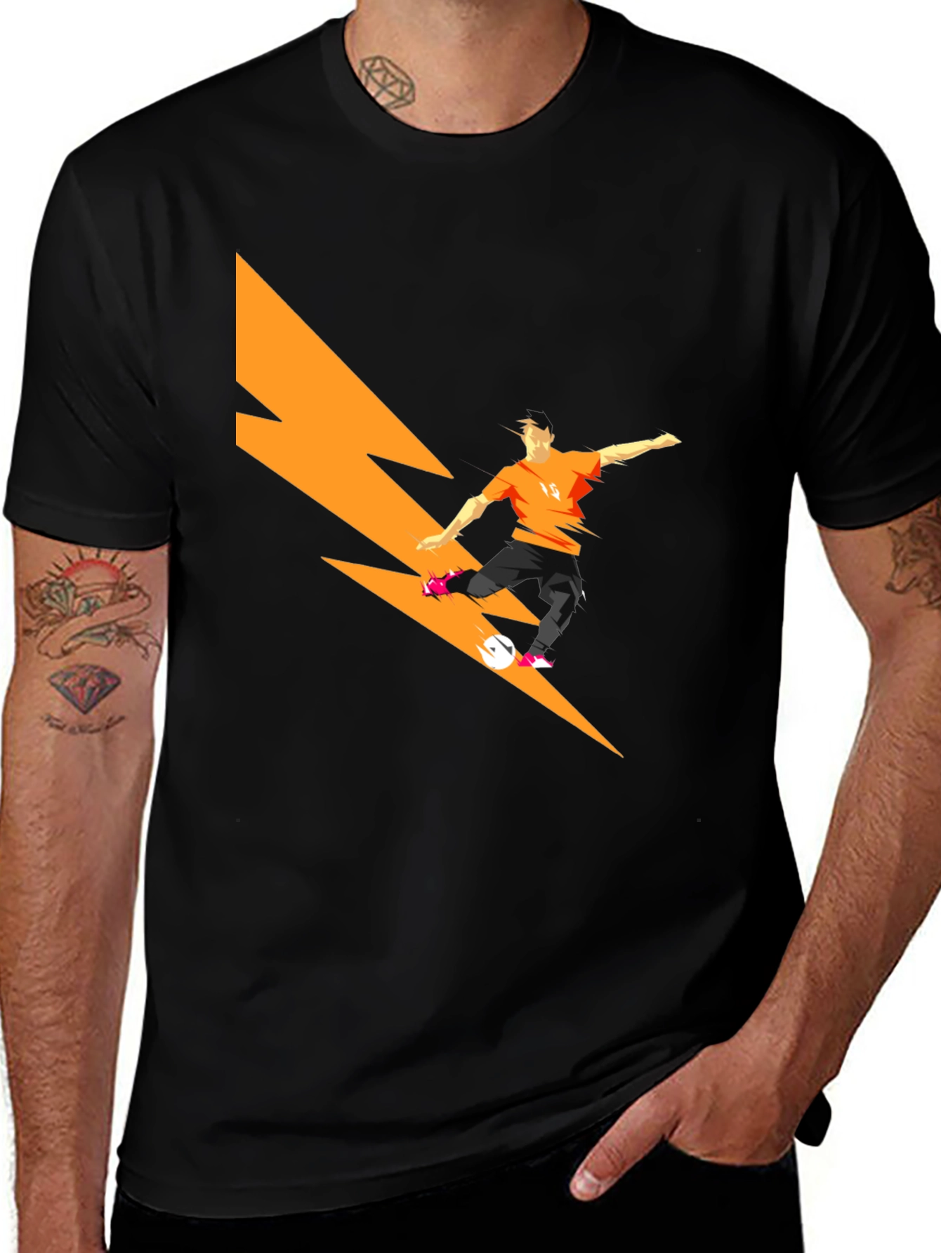 Variant 14 of Soccer Lightning Graphic T-Shirt - Black