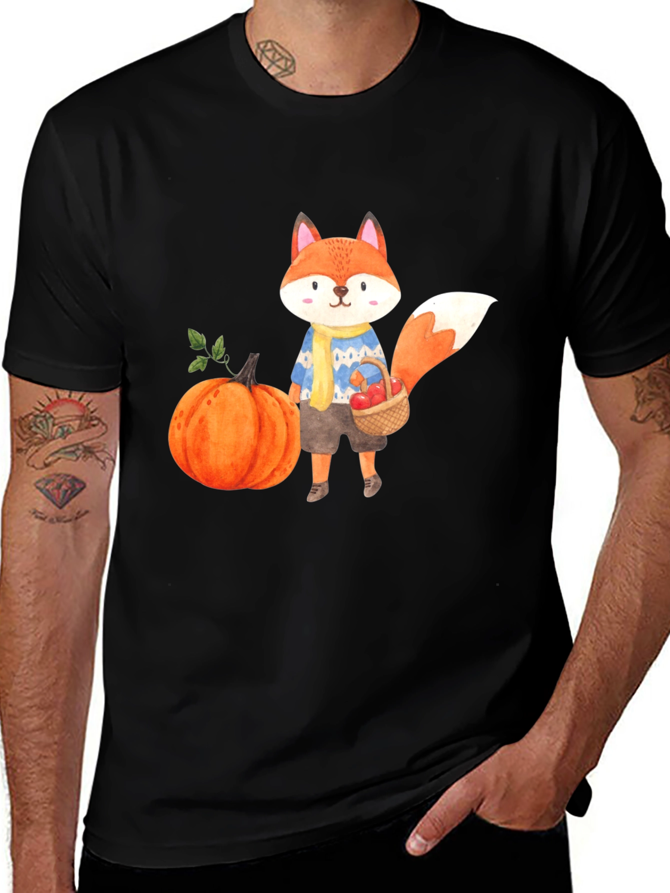 Variant 21 of Cute Fall Fox Graphic T-Shirt - Unisex