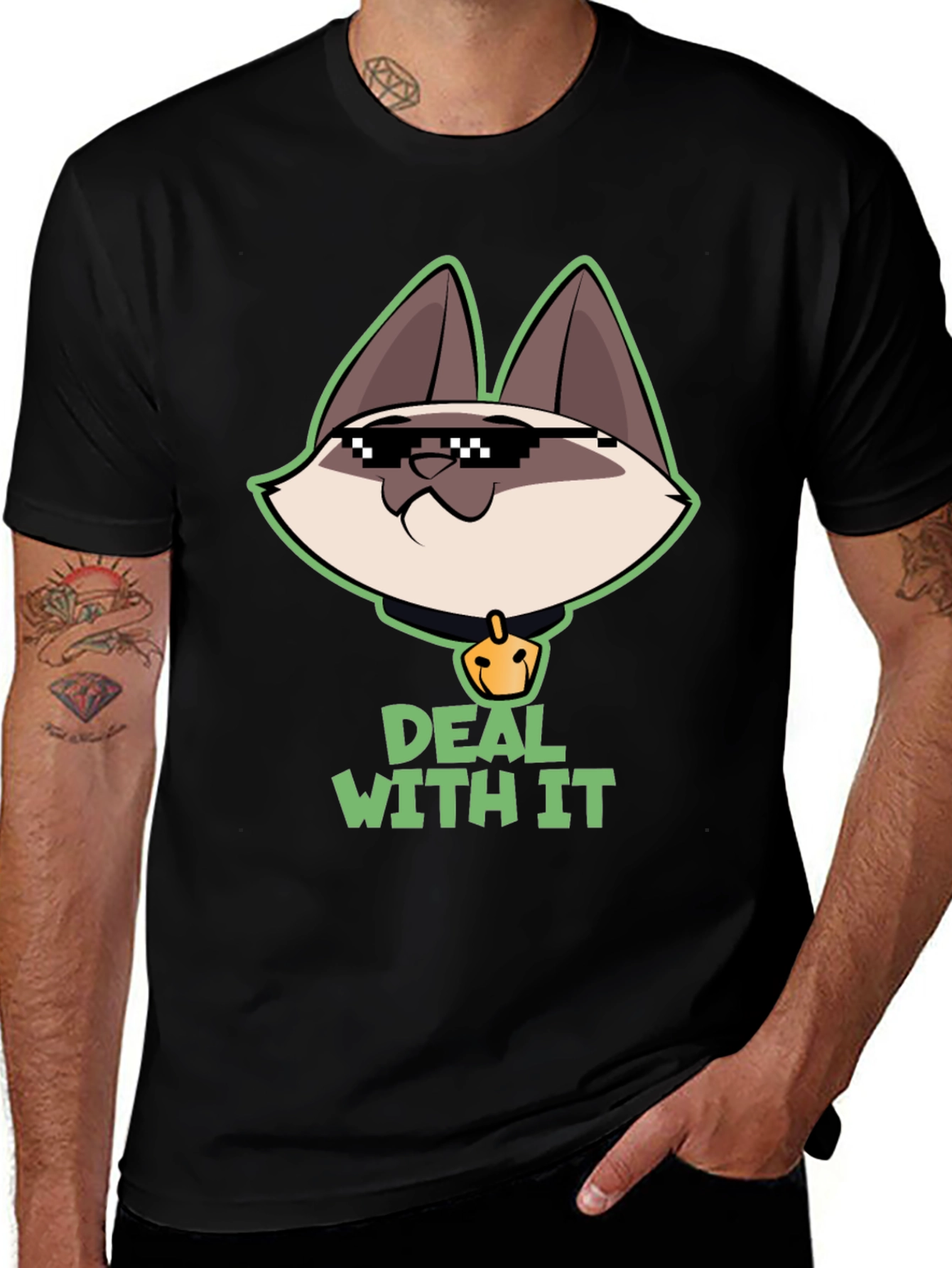 Variant 6 of Deal With It Cat T-Shirt - Cool Graphic Tee