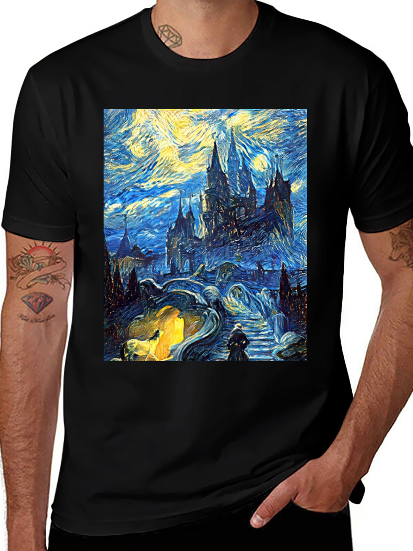 Starry Hogwarts Night T-Shirt