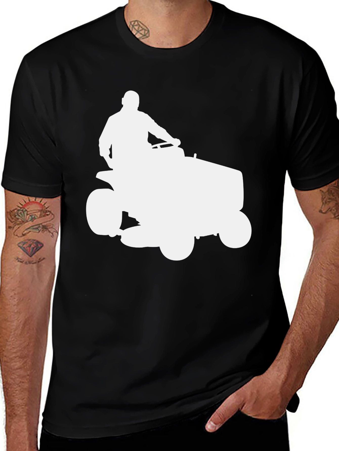 Variant 13 of Lawn Mower Black T-Shirt