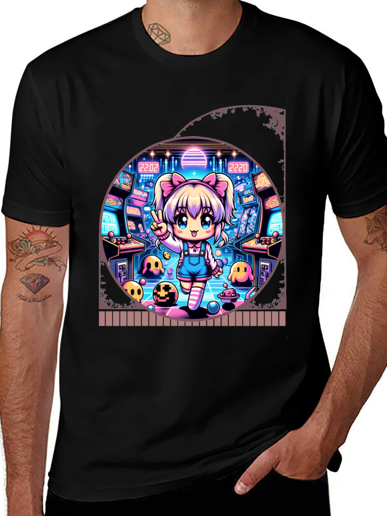 Variant 26 of Retro Arcade Anime Graphic T-Shirt