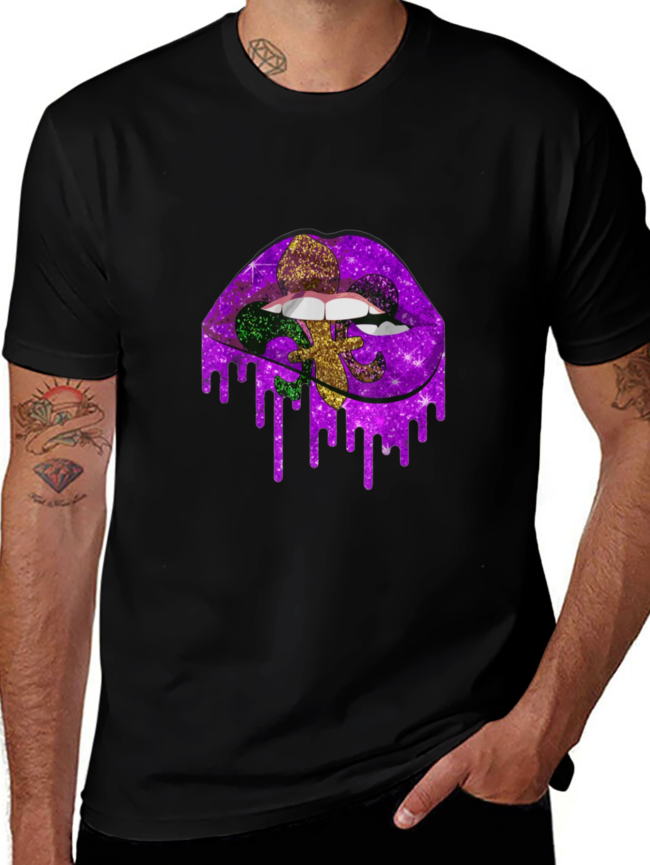 Mardi Gras Lips Graphic Tee - Unisex