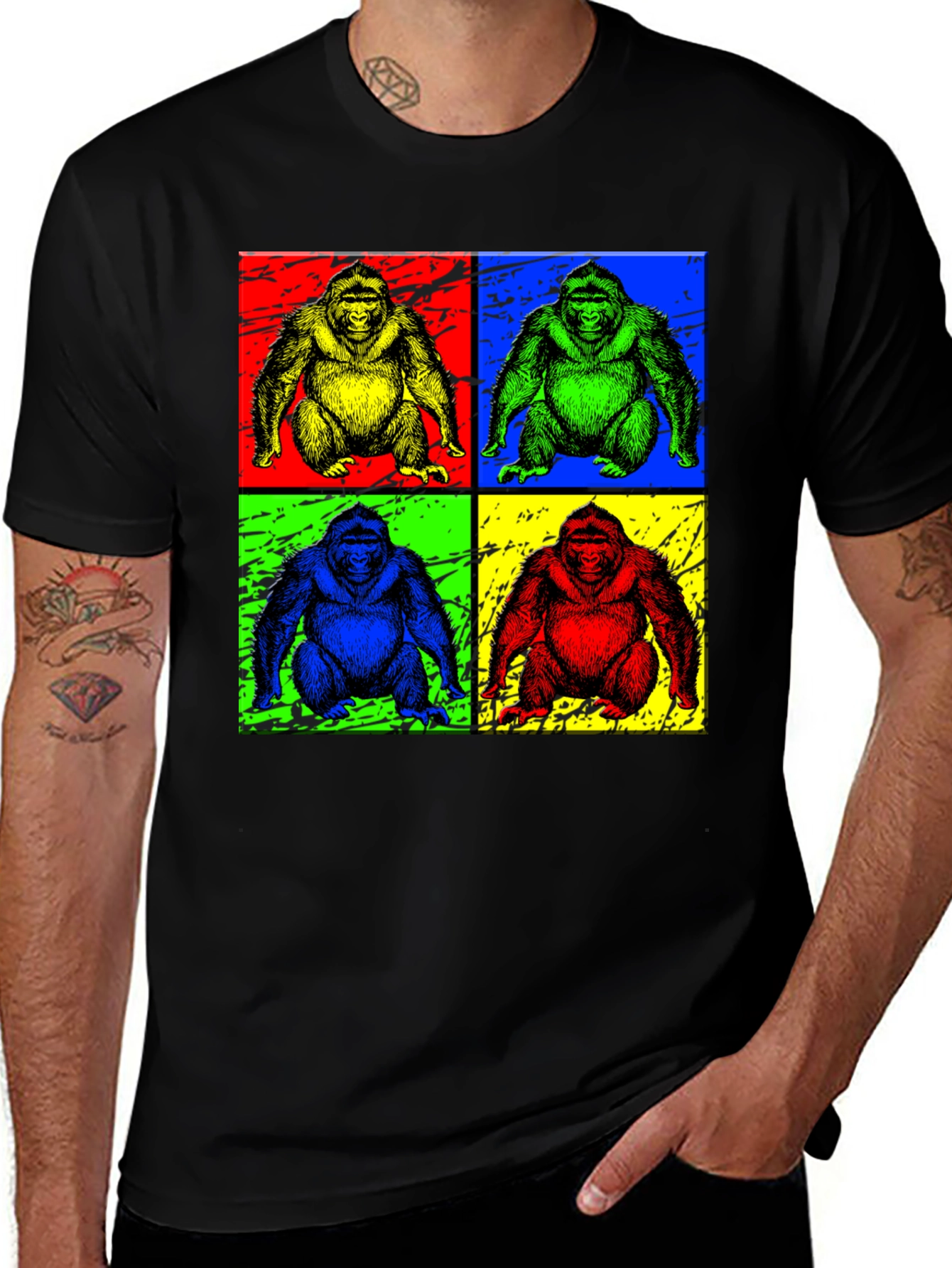 Variant 22 of Pop Art Gorilla Graphic Tee - Colorful T-Shirt