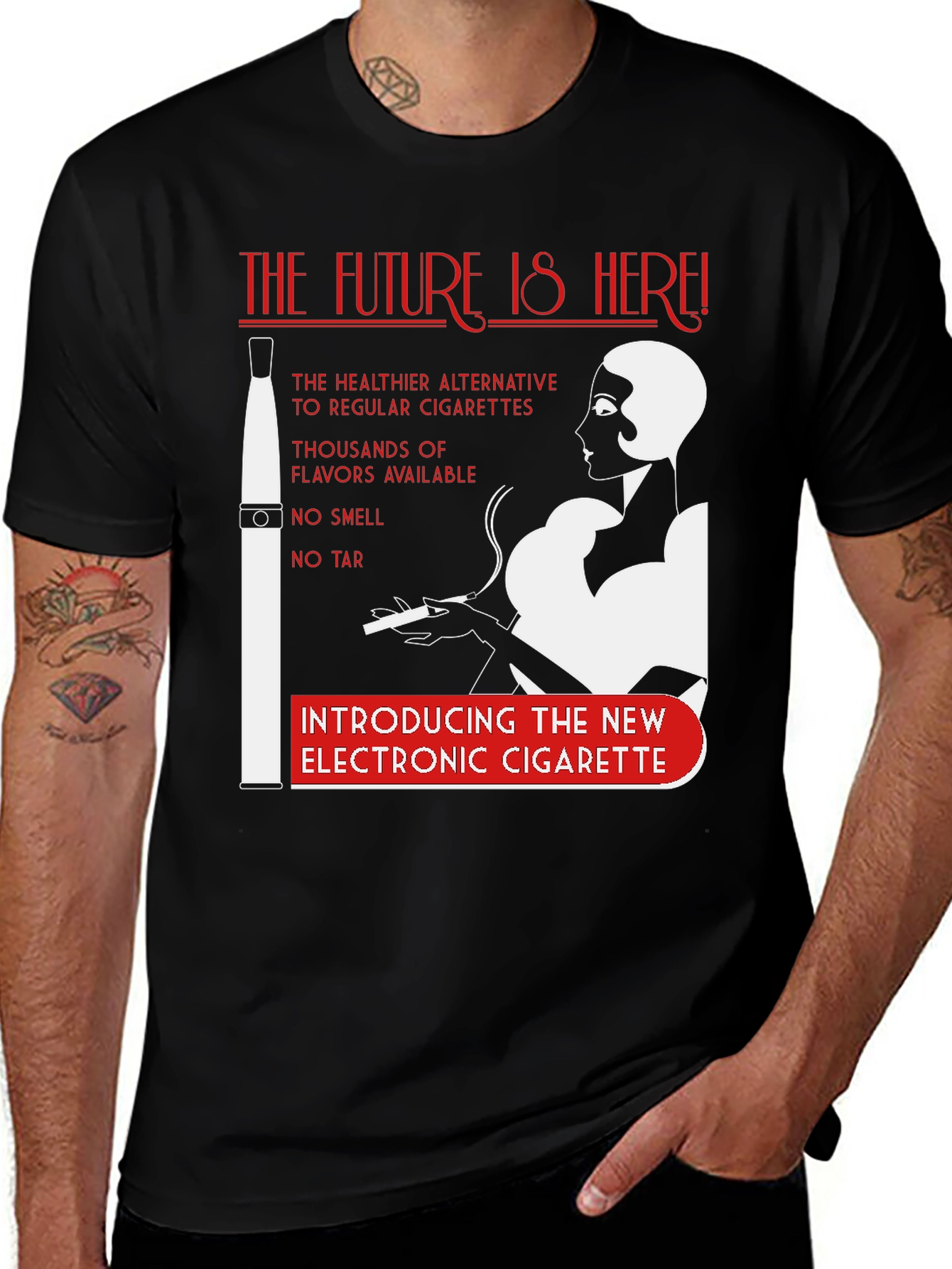 Variant 12 of Vintage Style Electronic Cigarette T-Shirt