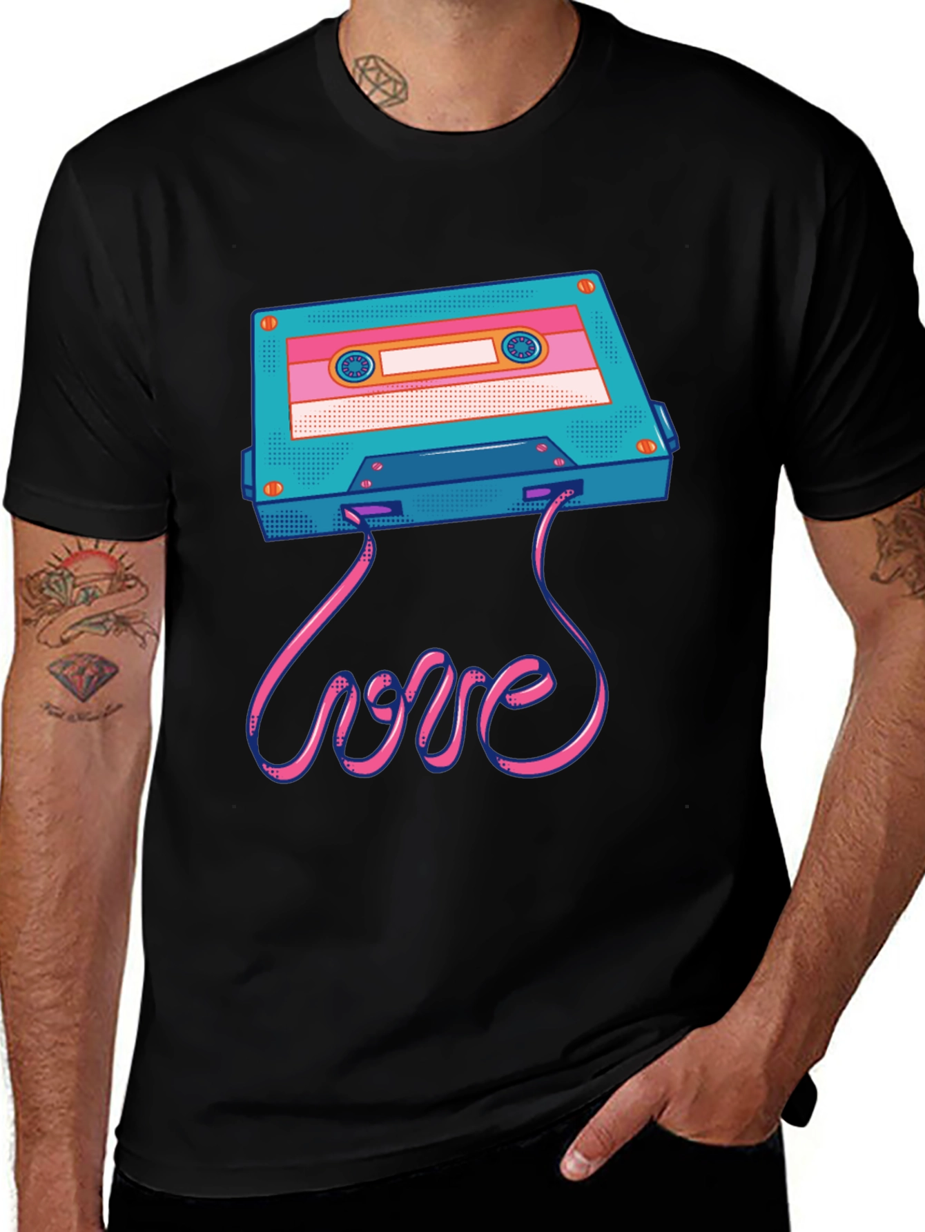 Variant 10 of Retro Cassette Tape Love Graphic T-Shirt