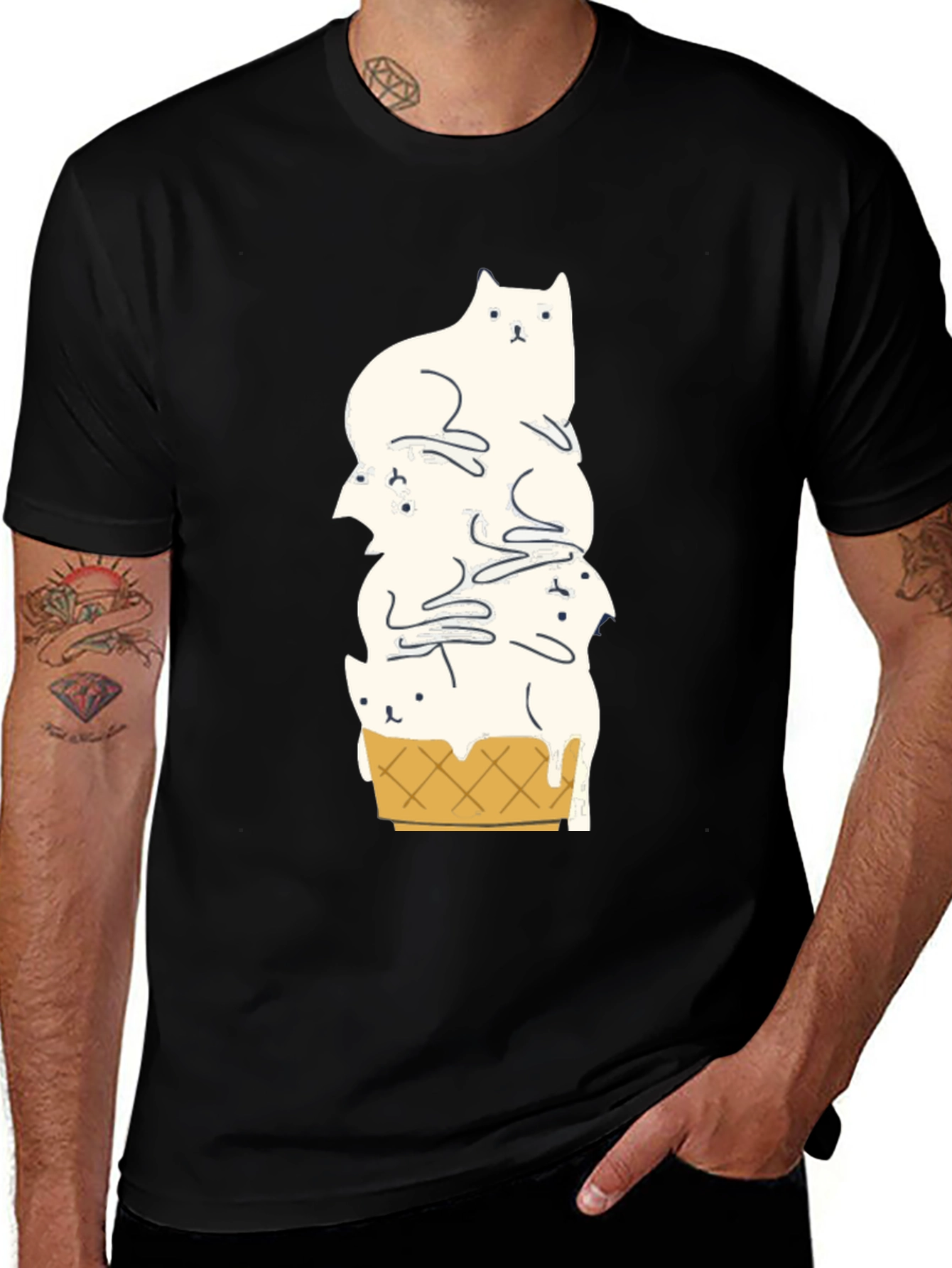Cats Cream T-Shirt - Funny Kitten Ice Cream Cone Tee
