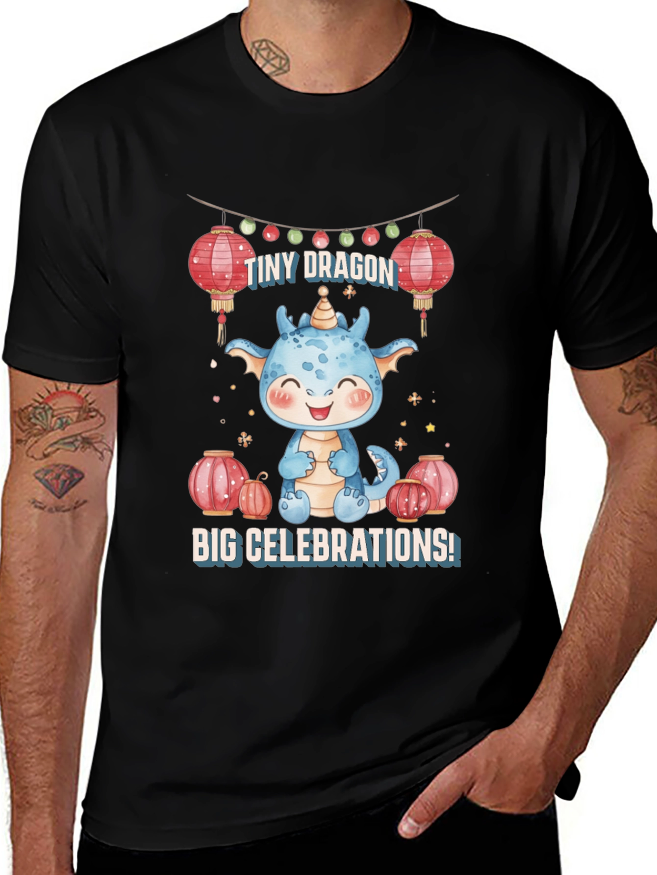 Variant 19 of Cute Dragon Celebrations Graphic Tee