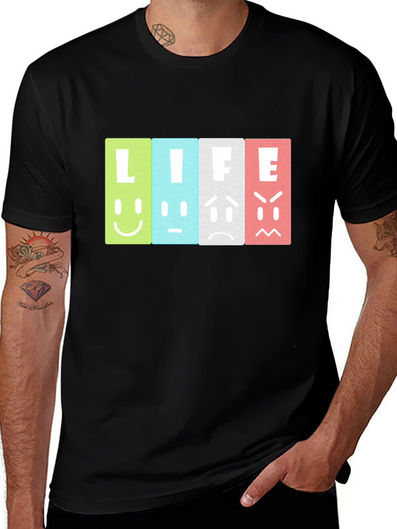 Variant 16 of Life Moods Graphic Tee - Black Unisex T-Shirt