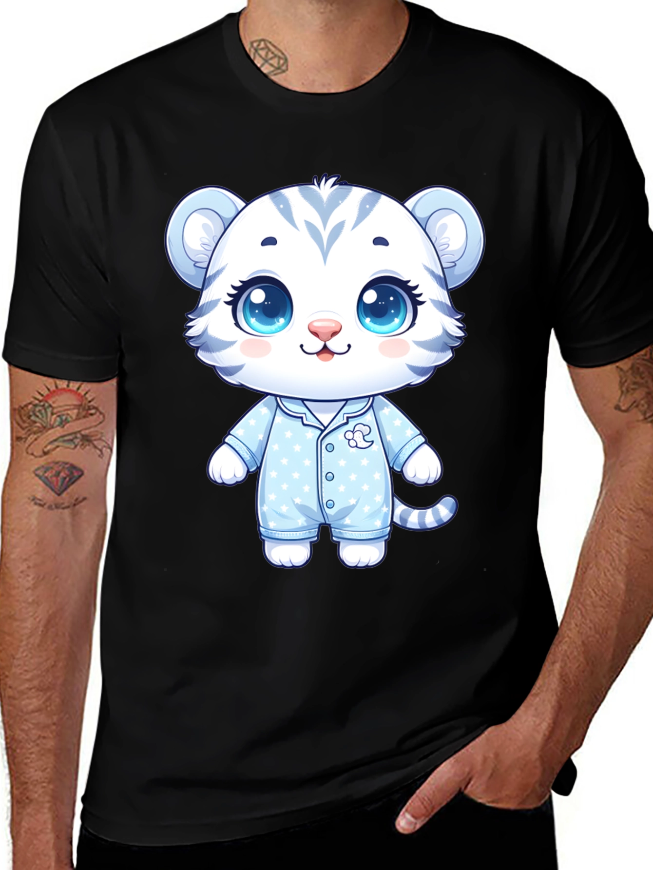 Variant 18 of Cute Cartoon Tiger Pajama T-Shirt