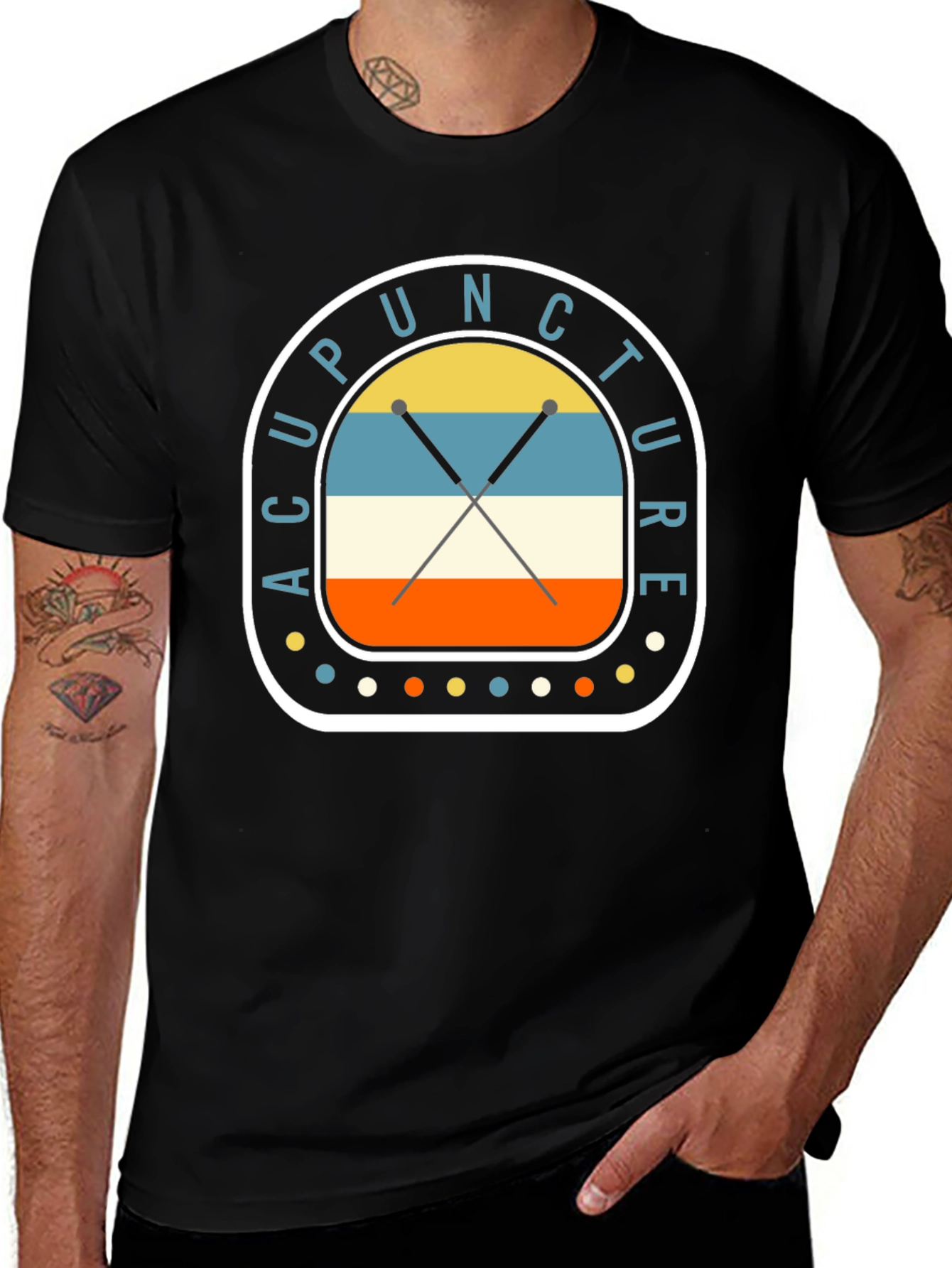 Variant 6 of Acupuncture Retro T-Shirt - Unisex Style