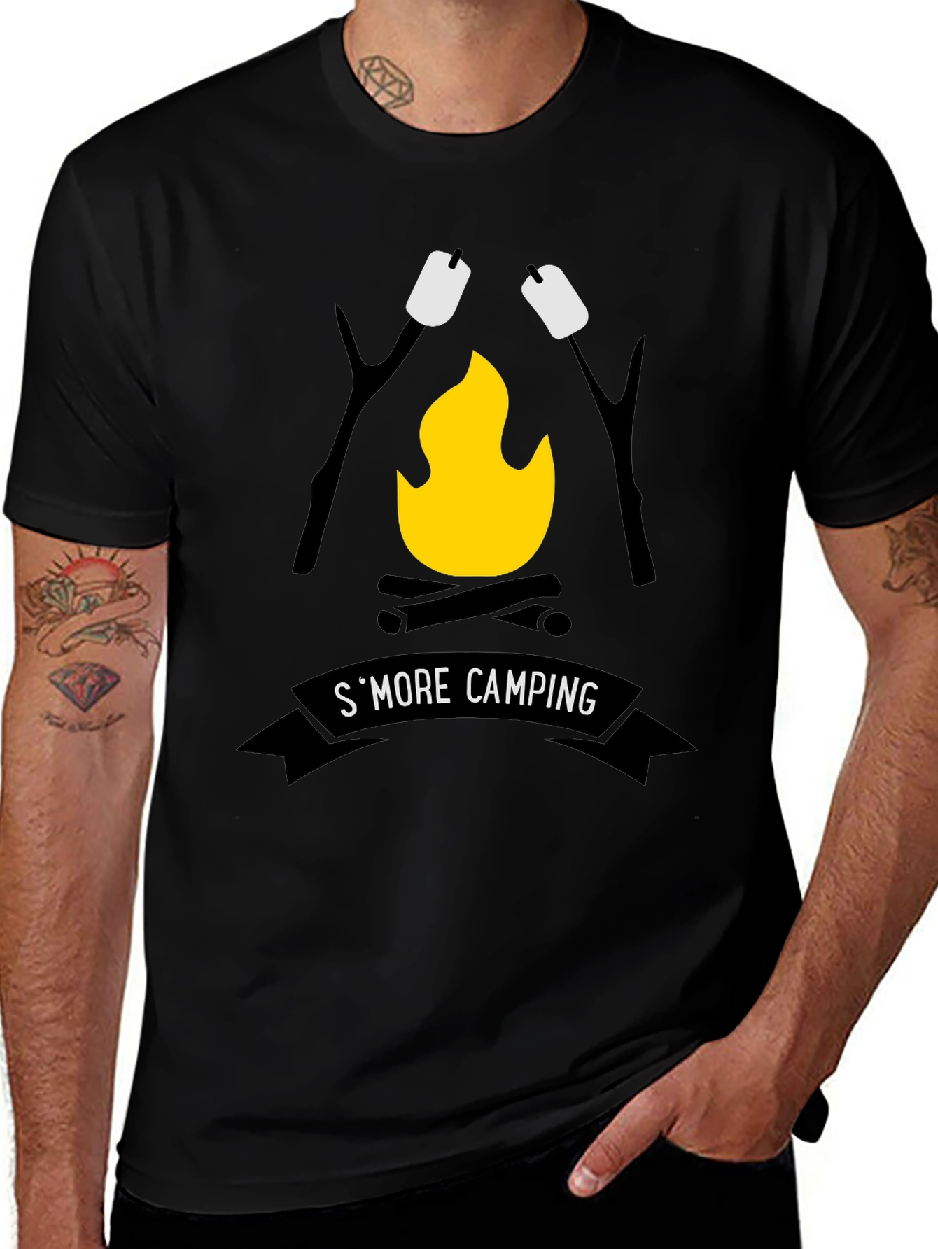 Variant 21 of S'more Camping Graphic Tee - Black