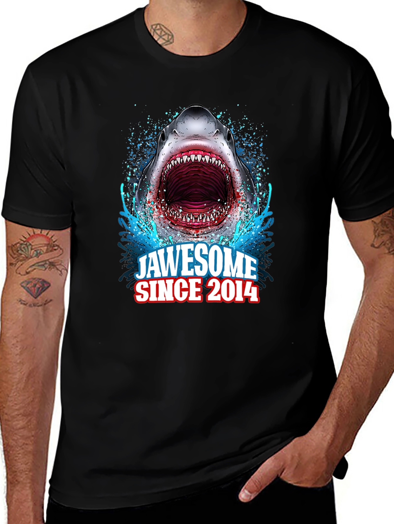 Black Jawsome Shark Graphic T-Shirt - Since 2014 main image
