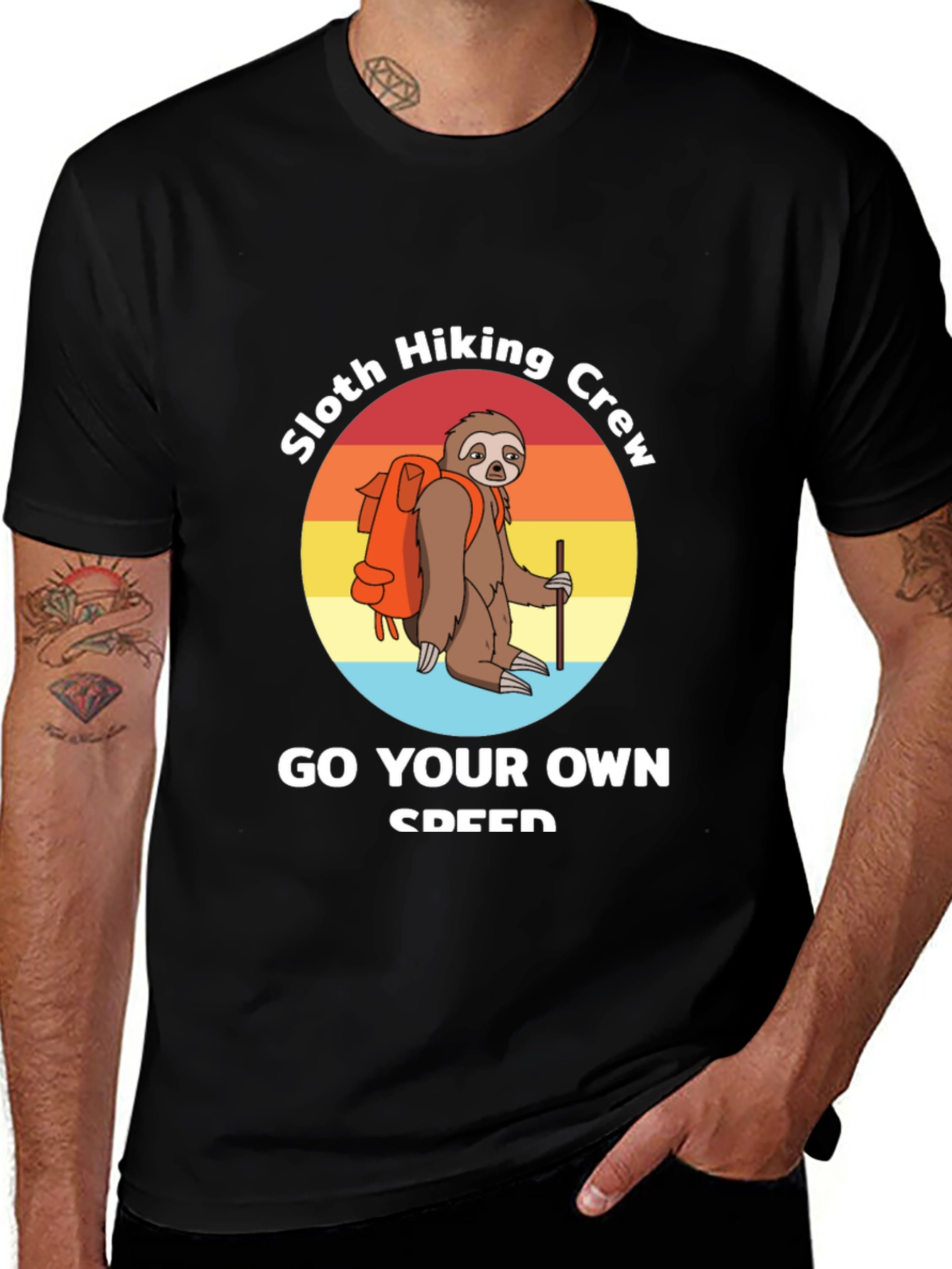 Variant 25 of Sloth Hiking Crew T-Shirt: Go Your Own Speed!