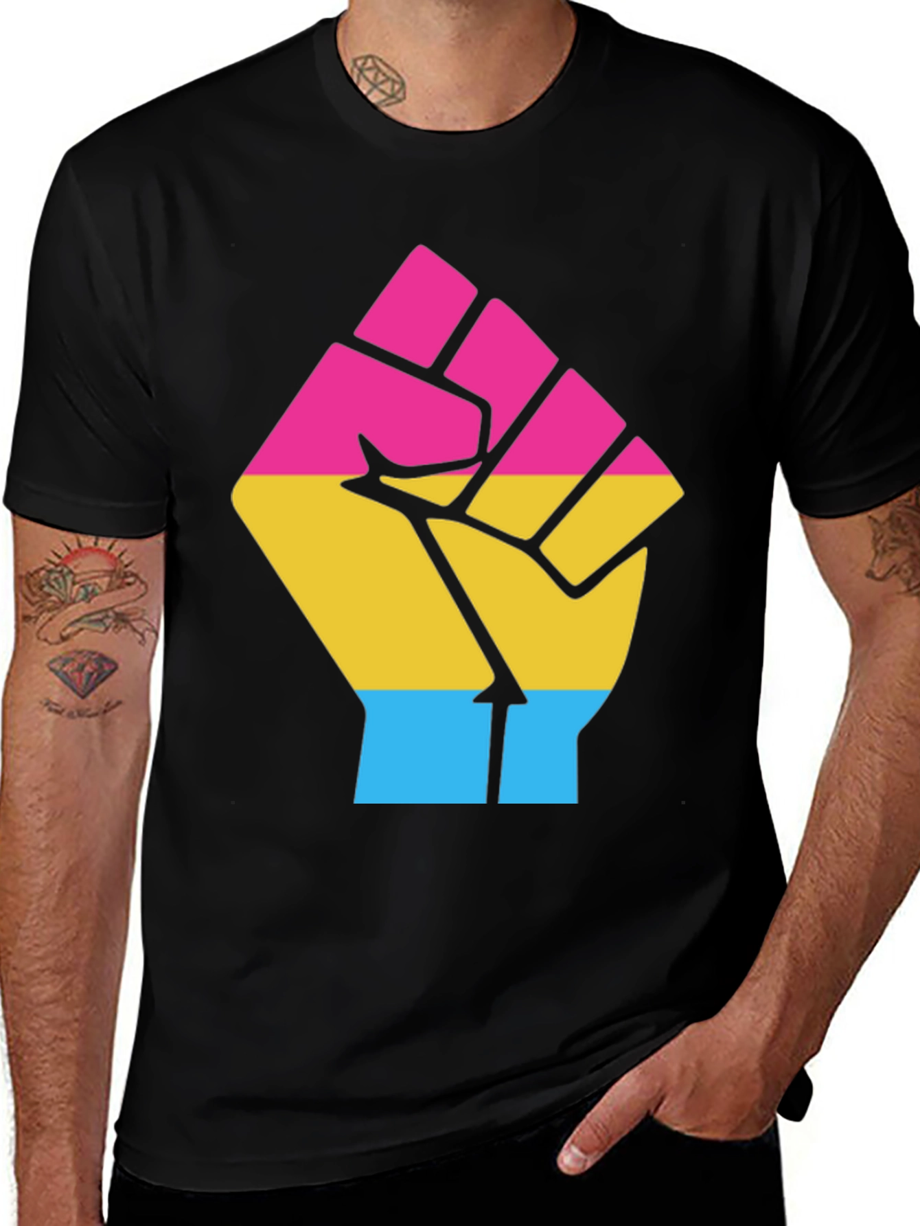 Pansexual Pride Fist T-Shirt - Equality & Empowerment