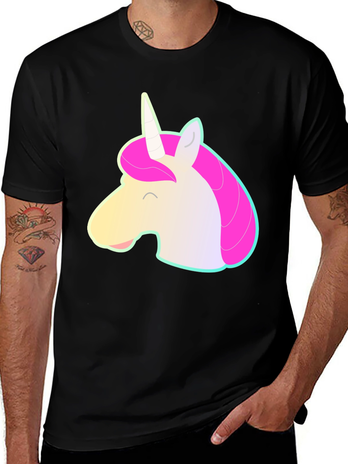 Variant 18 of Unicorn Graphic Black T-Shirt - Magical Style