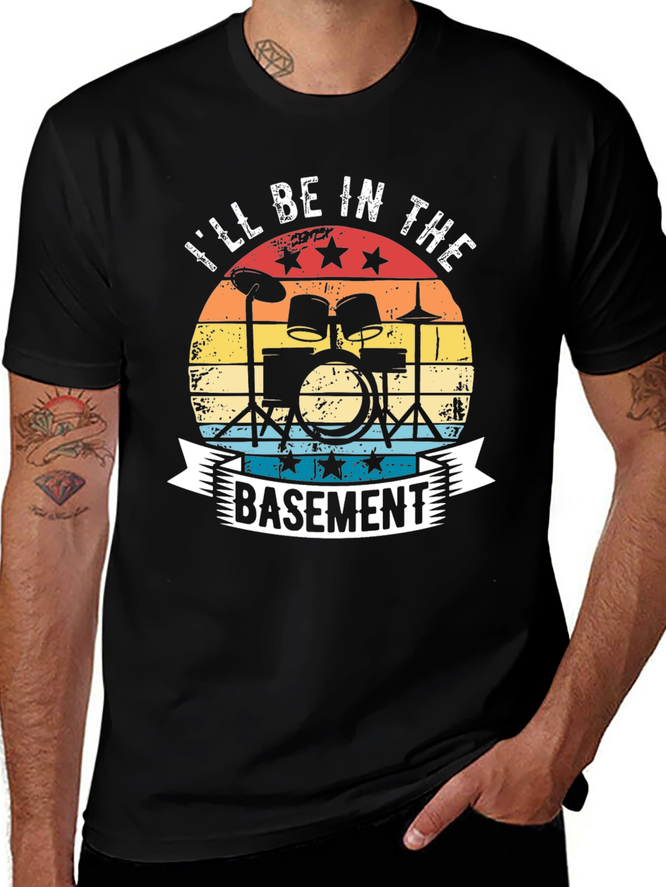 Variant 29 of I'll Be In The Basement Drummer T-Shirt