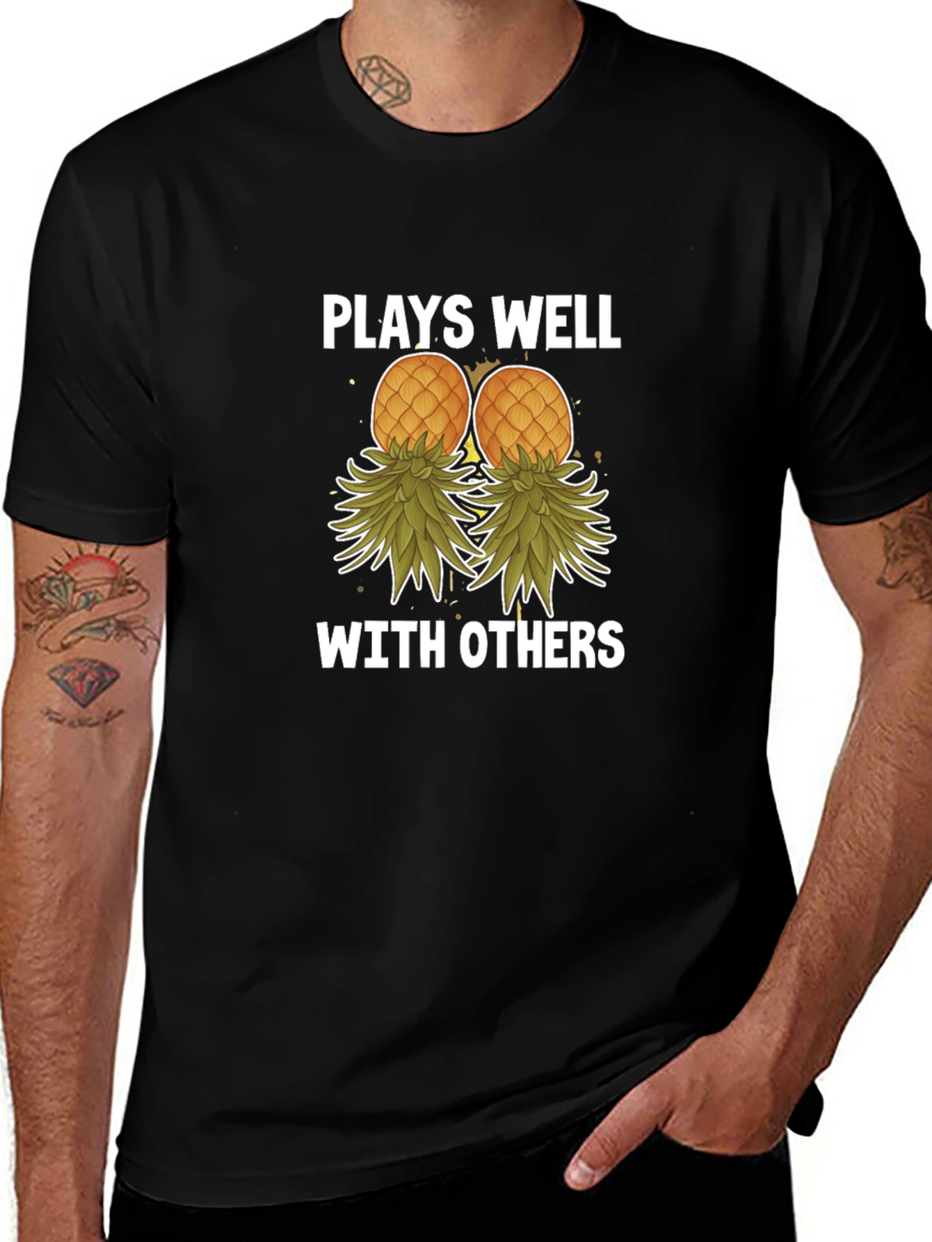 Variant 9 of Plays Well With Others Pineapple T-Shirt