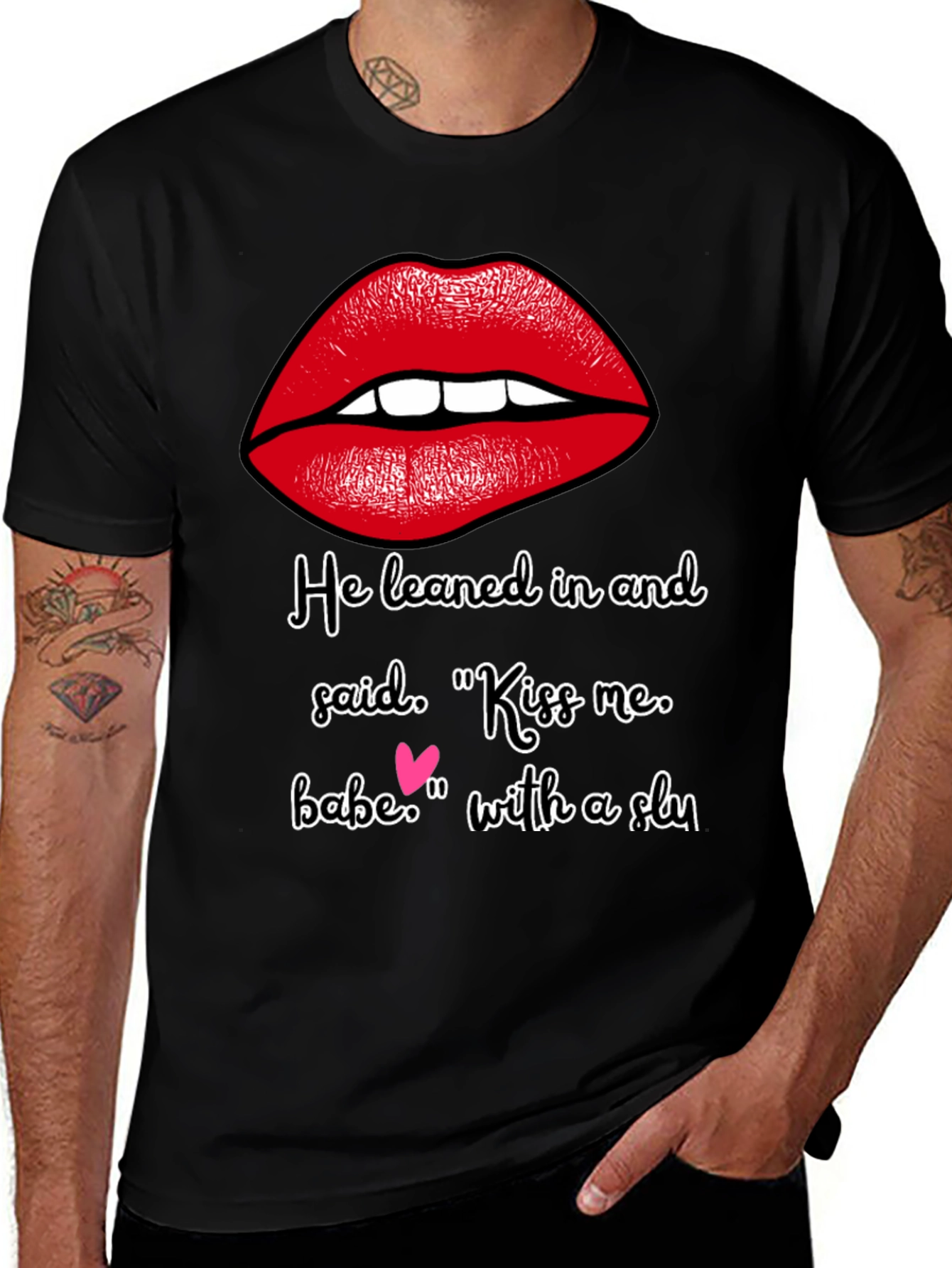 Variant 19 of Kiss Me Graphic Tee - Soft Cotton Blend