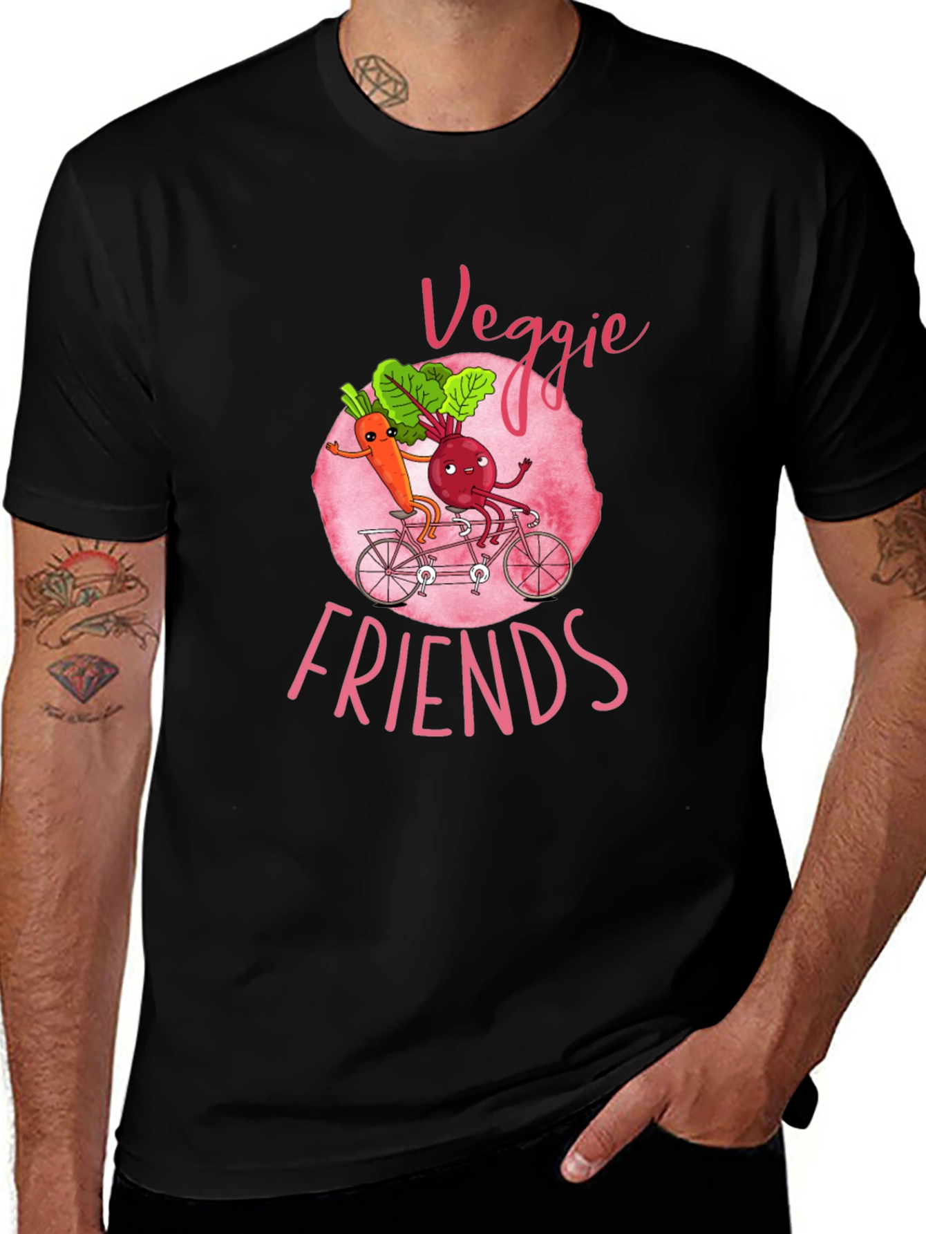 Variant 2 of Veggie Friends Graphic T-Shirt - Cute Cartoon Design