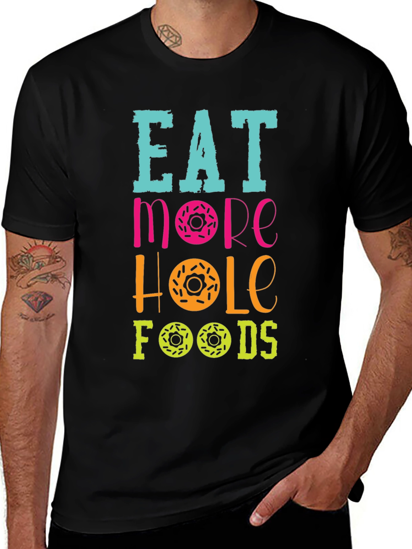 Variant 9 of Eat More Hole Foods Donut T-Shirt