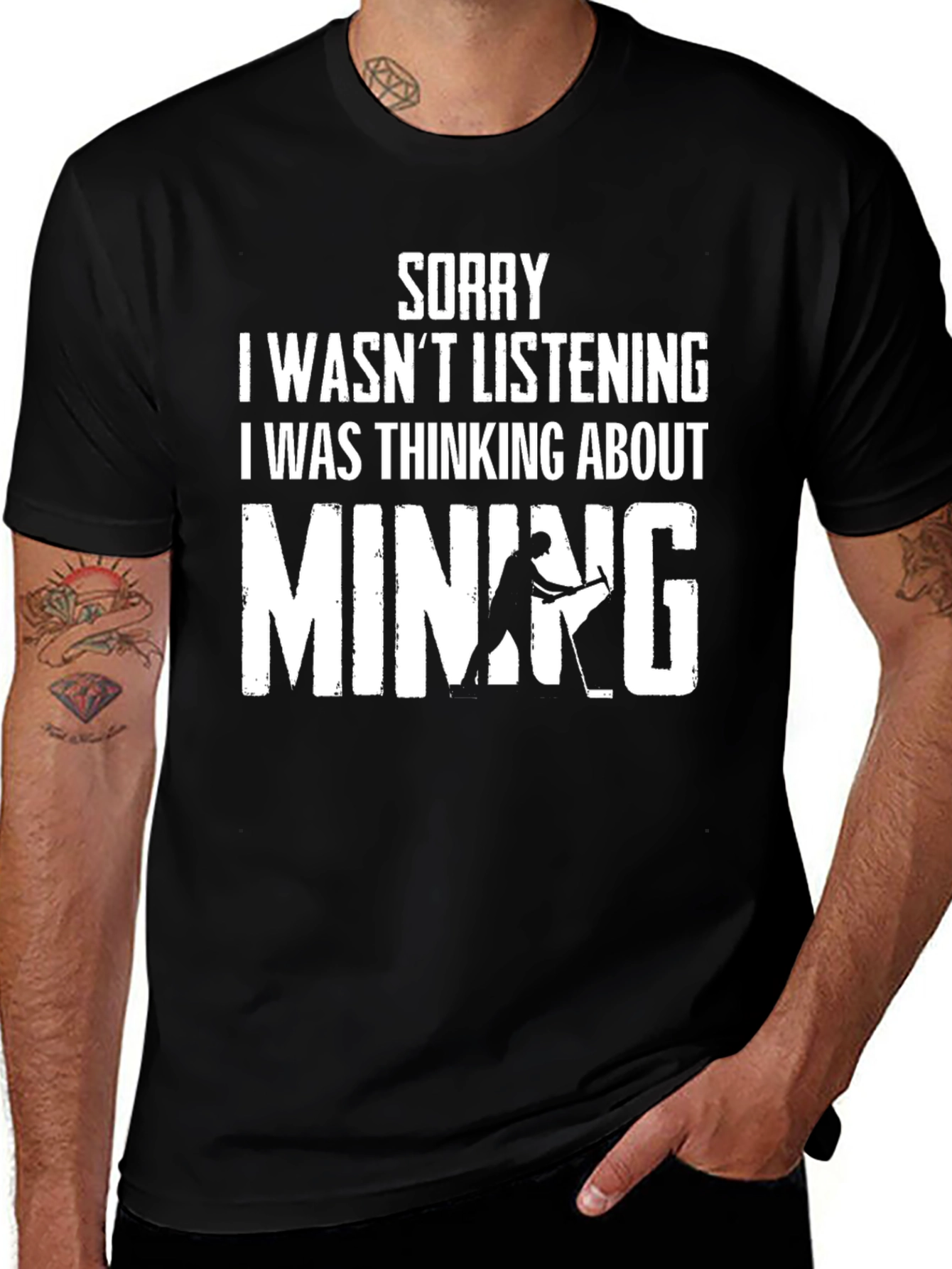 Variant 22 of Mining Thought Men's Black T-Shirt
