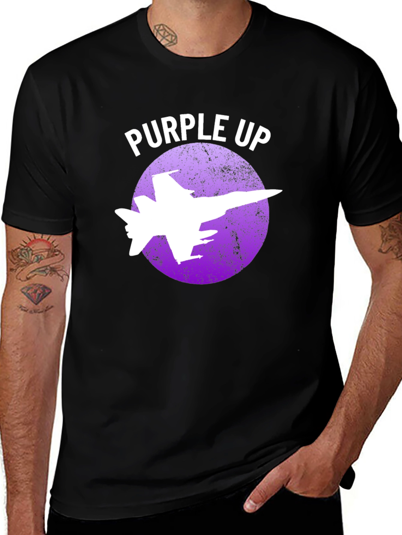 Variant 7 of Purple Up Fighter Jet Graphic T-Shirt