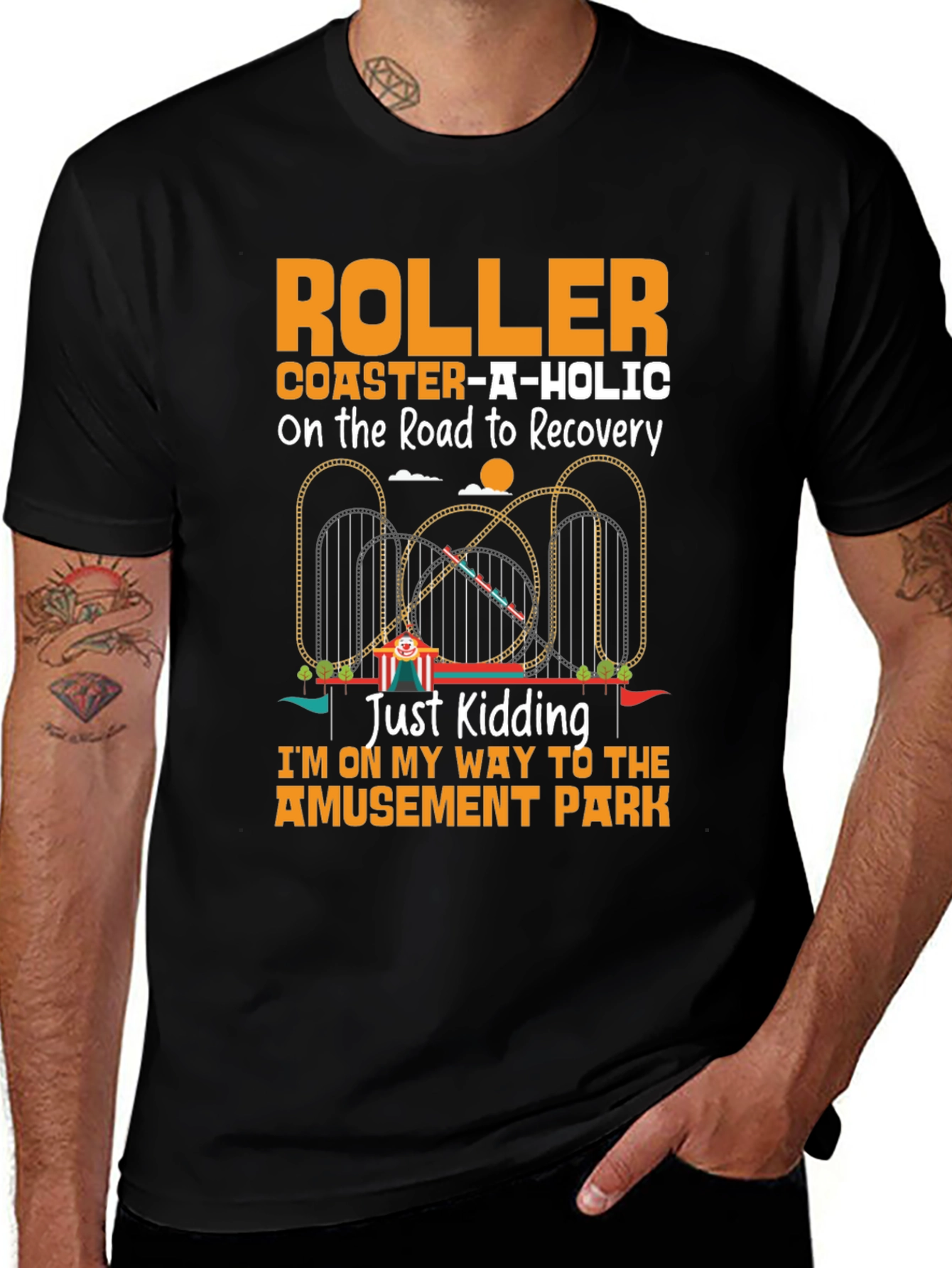 Variant 22 of Roller Coaster-A-Holic T-Shirt - Amusement Park Fan Tee