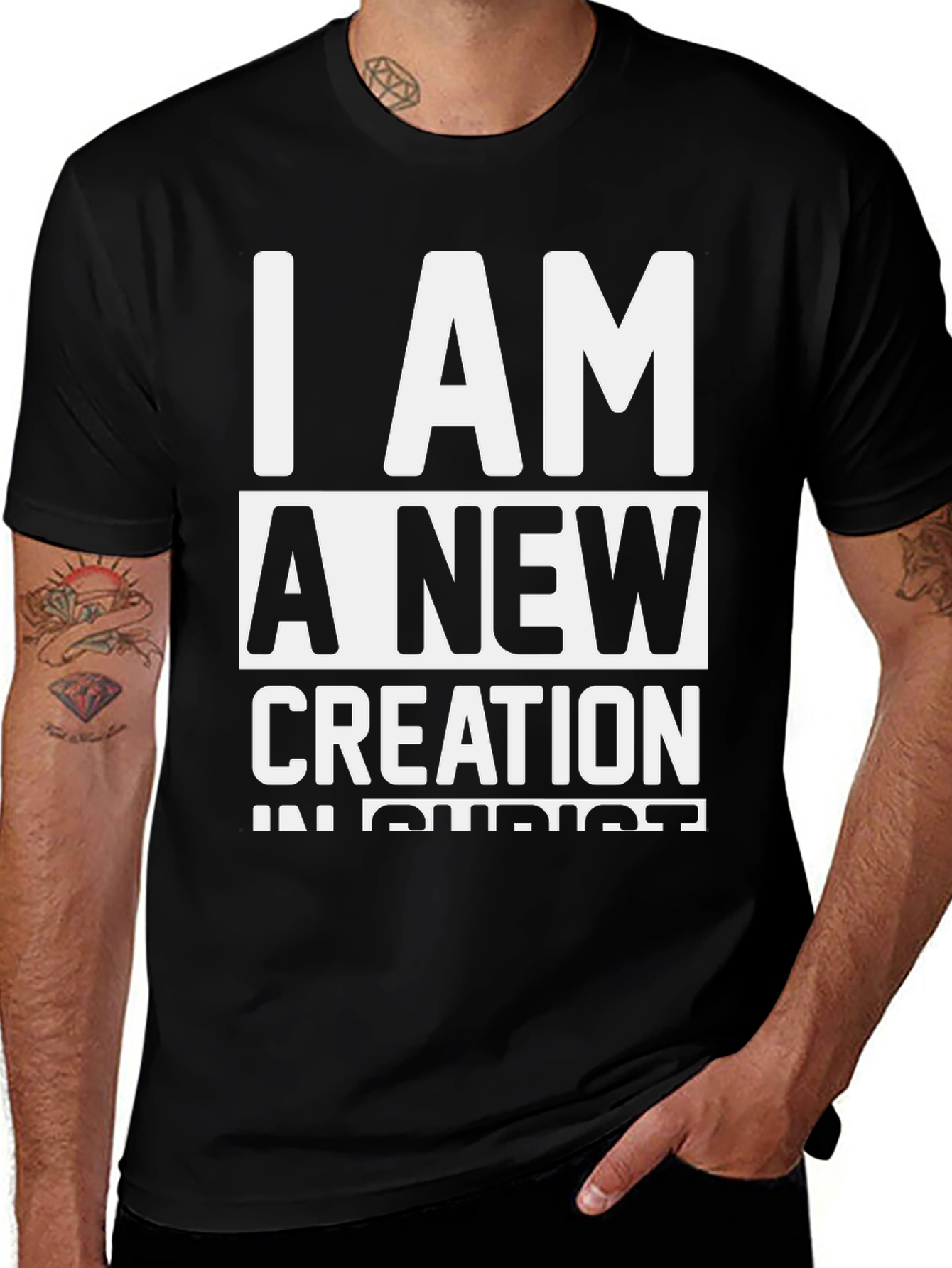 I Am A New Creation Christian Black T-Shirt