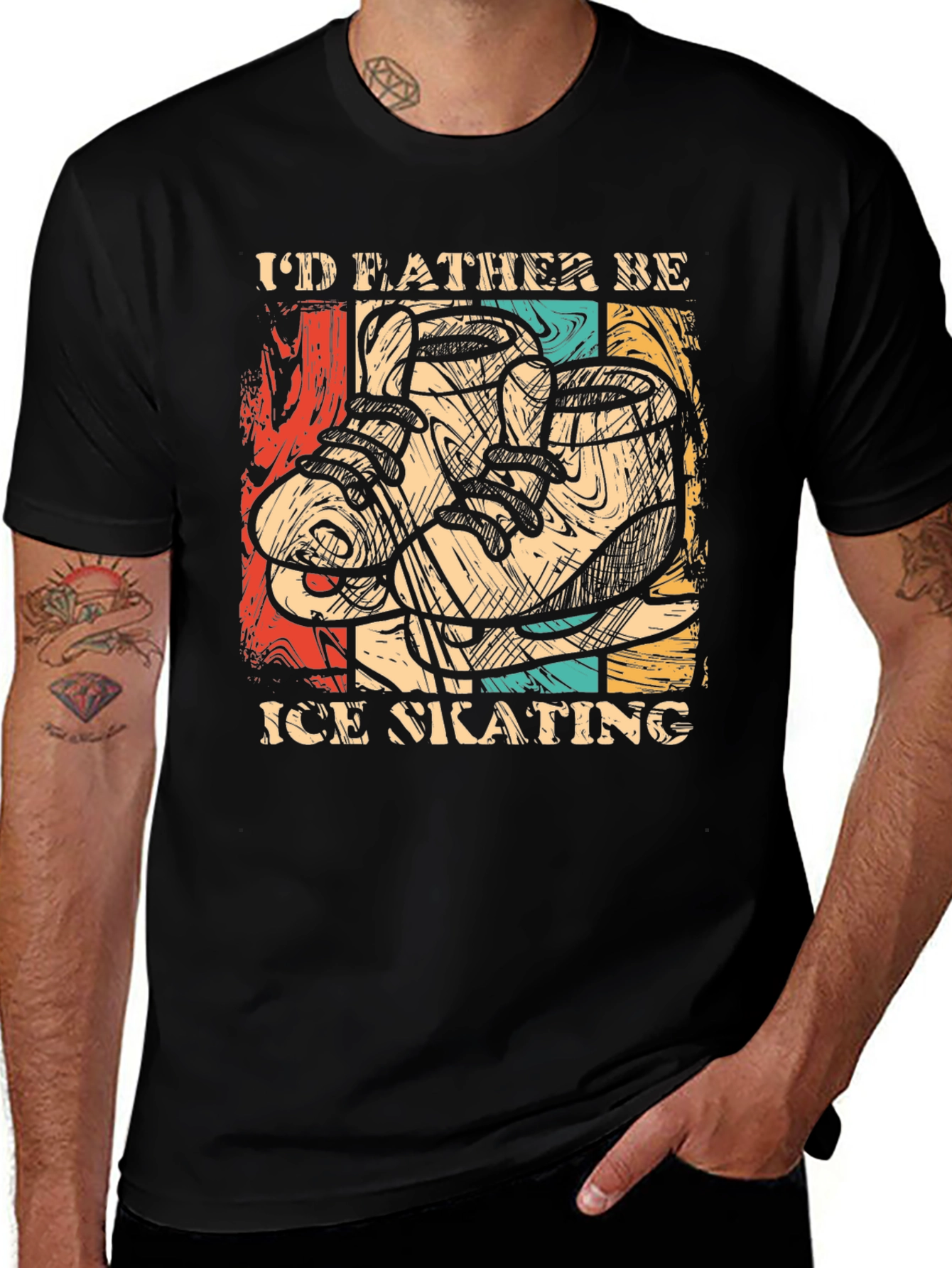 Variant 6 of Ice Skating Retro T-Shirt