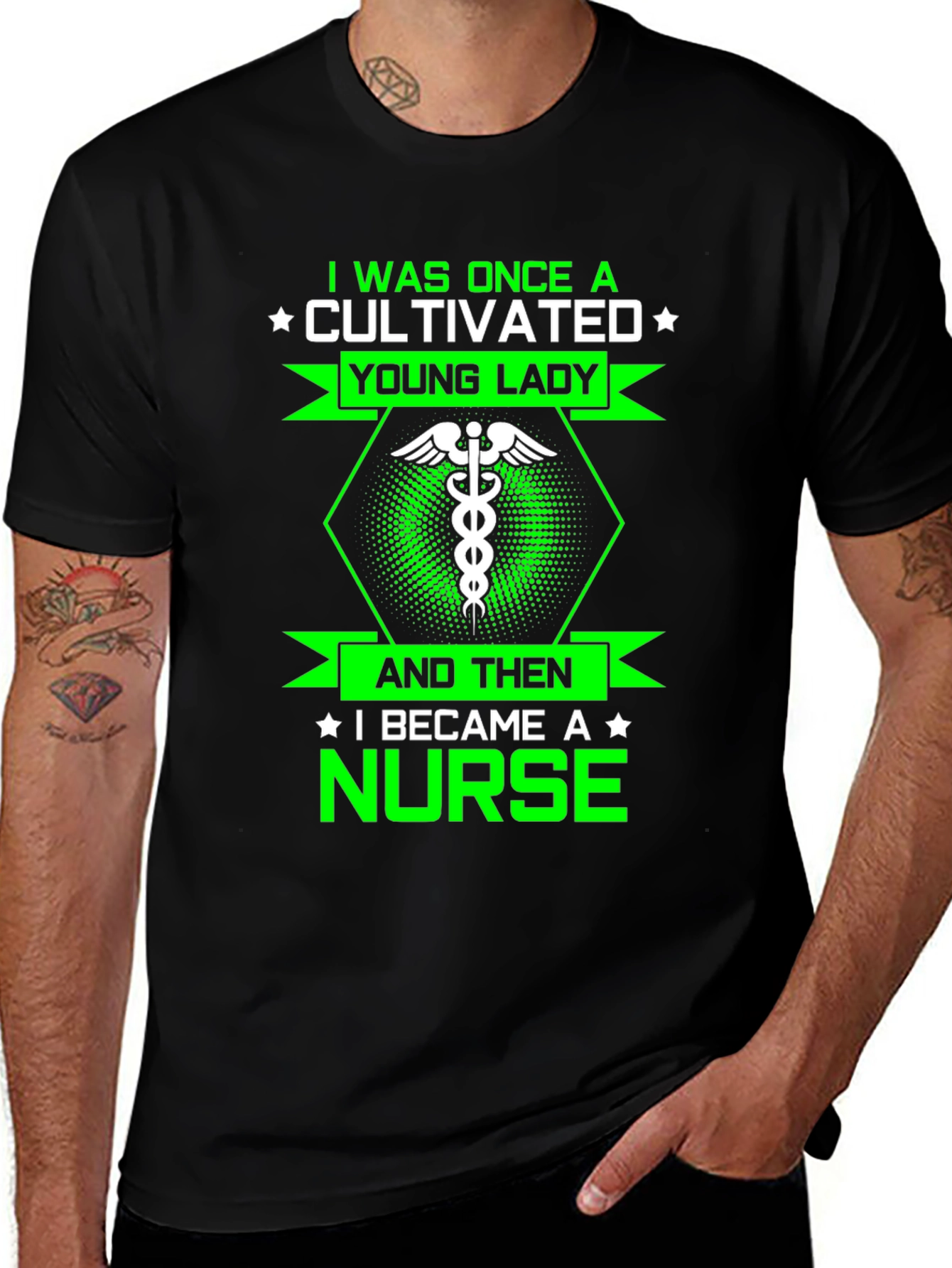 Variant 24 of Cultivated Nurse T-Shirt - Black Cotton Tee