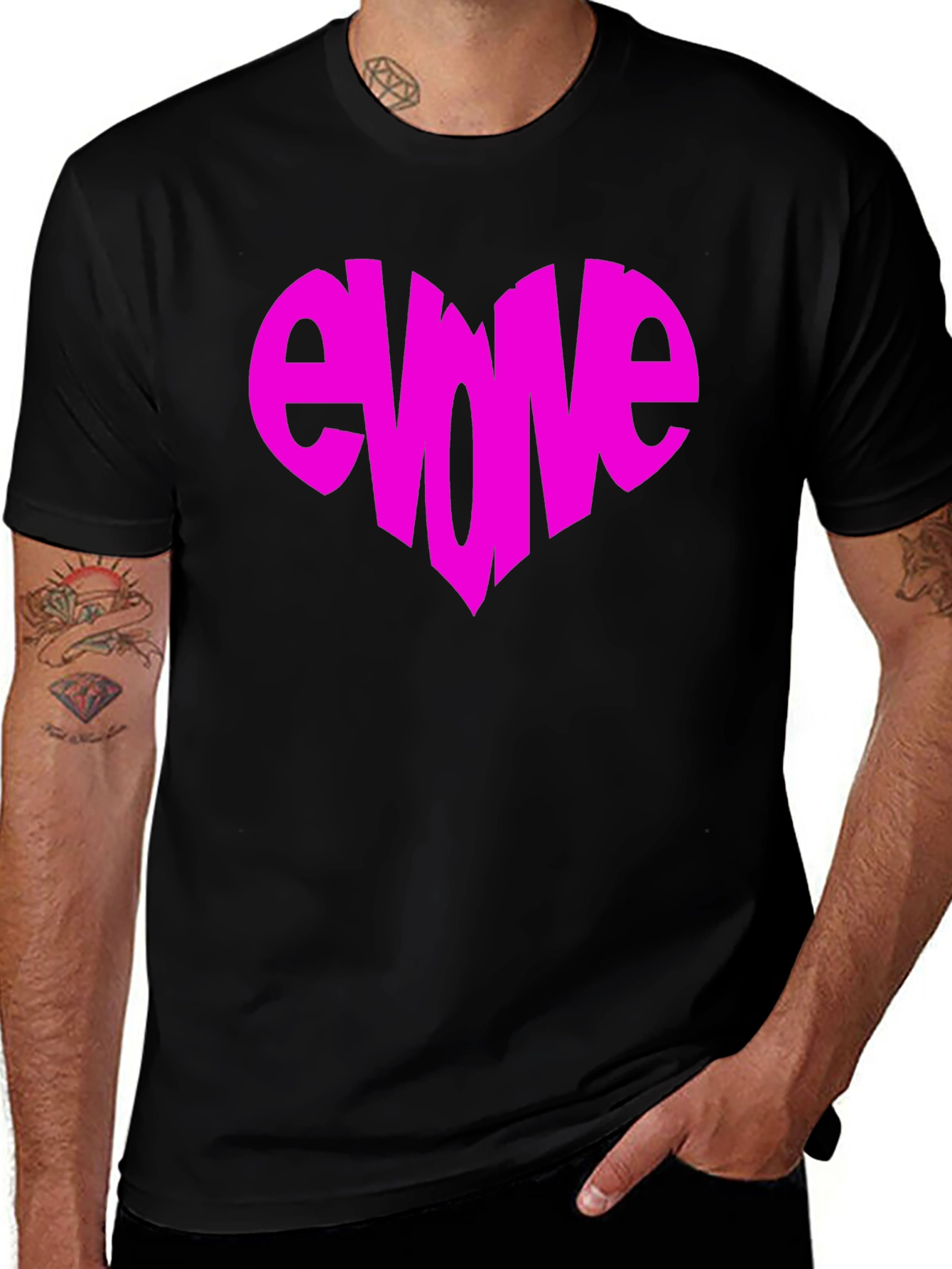 Variant 25 of Evolve Heart Graphic T-Shirt - Black Cotton Tee
