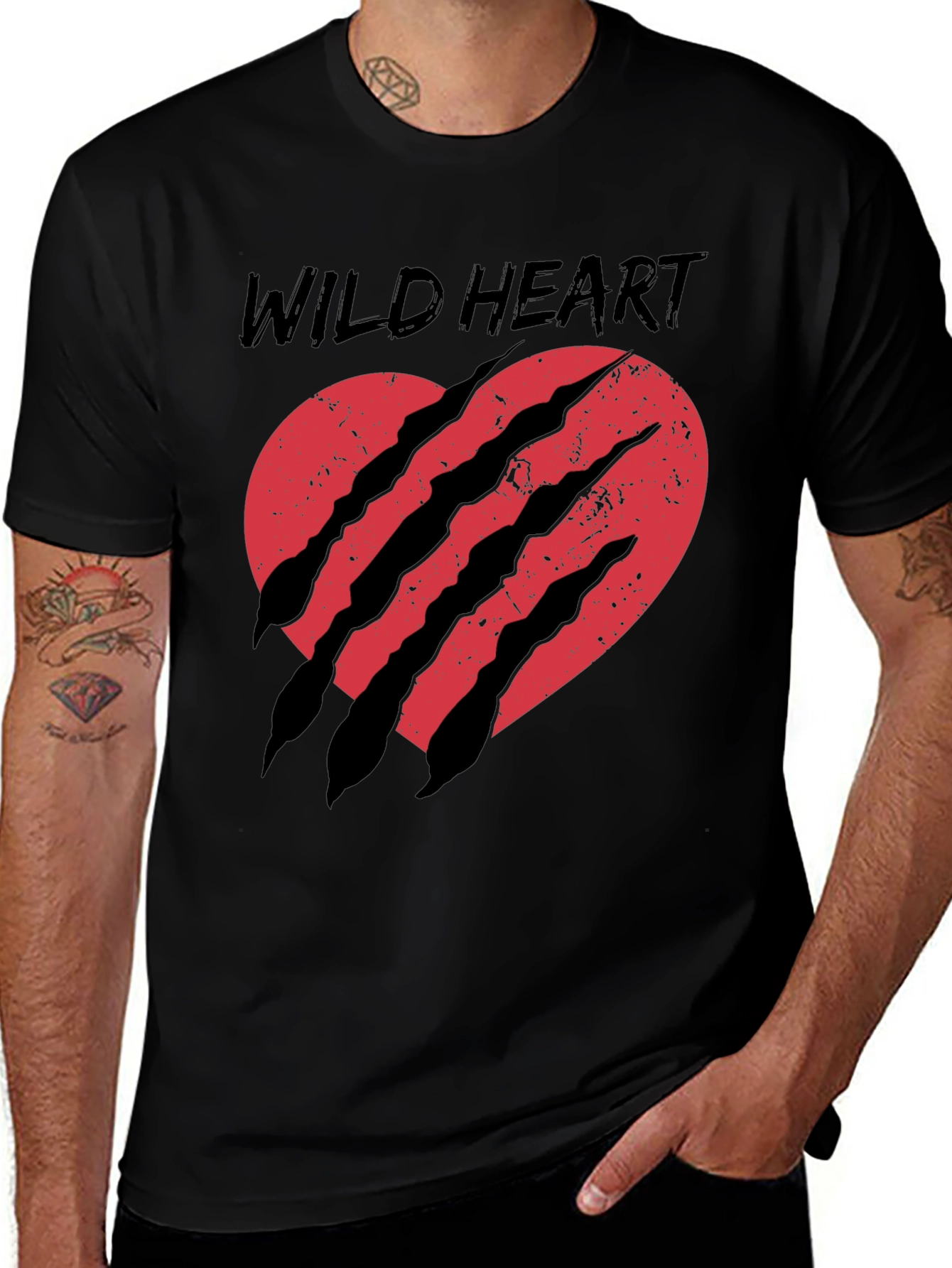 Variant 21 of Wild Heart Graphic Tee - Black
