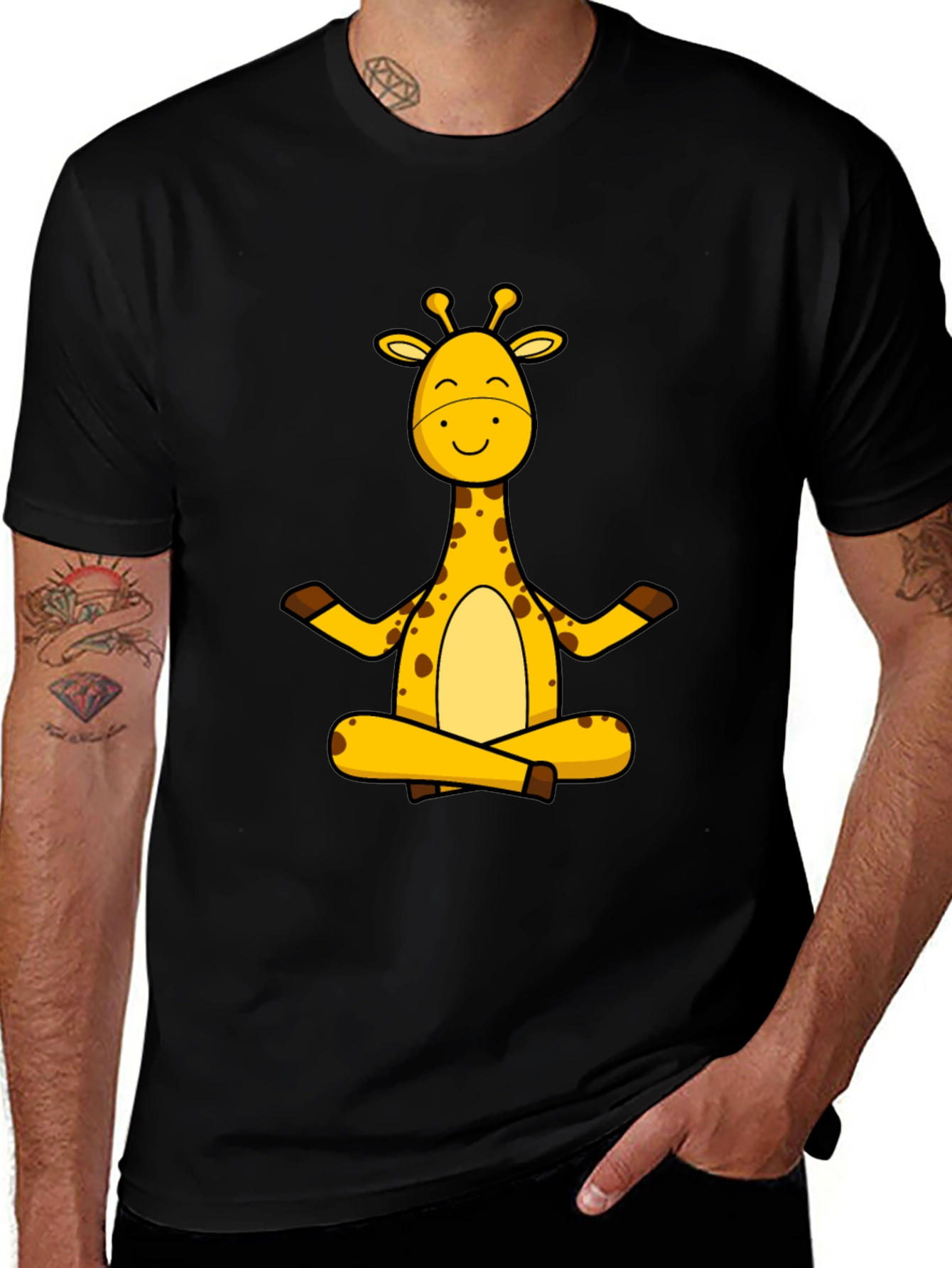 Variant 24 of Yoga Giraffe Graphic Tee - Zen Animal Shirt