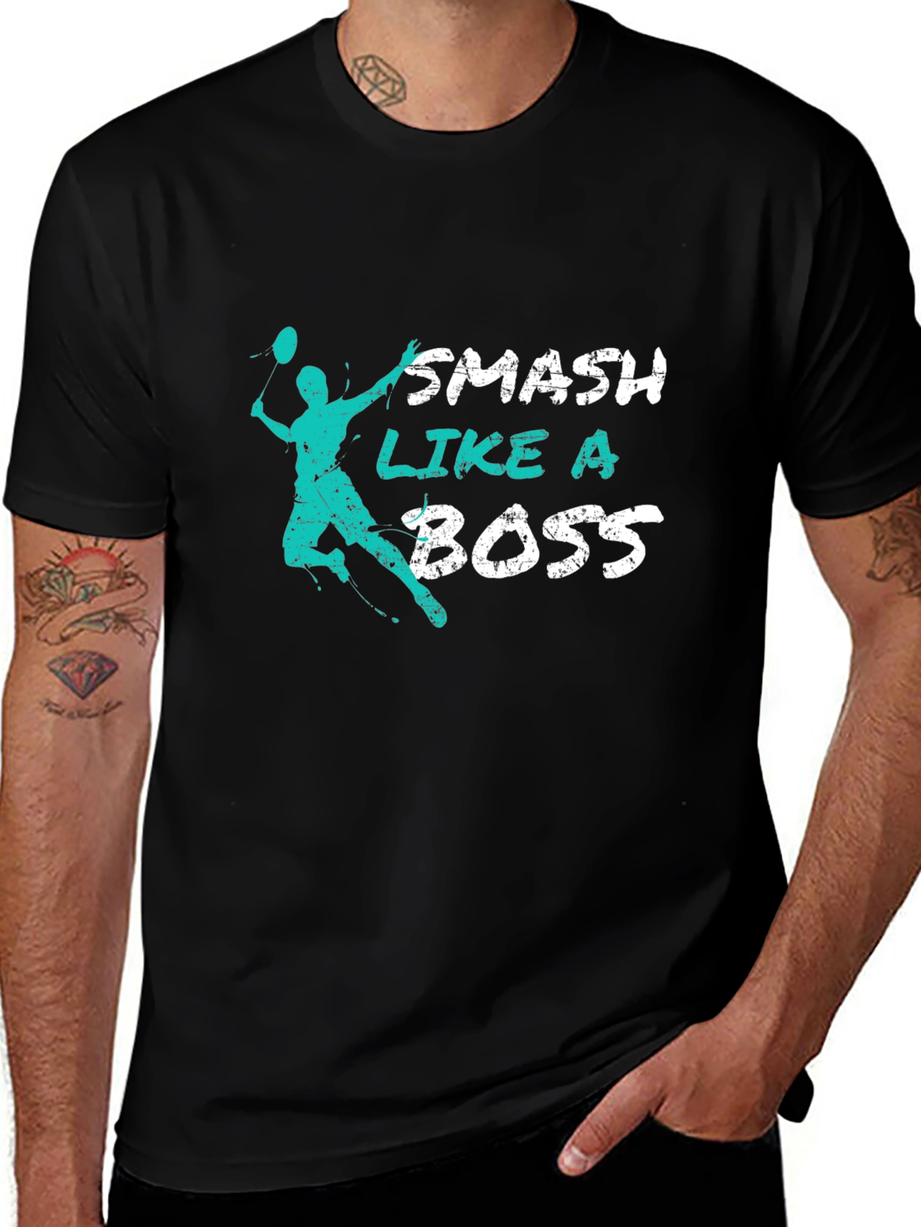 Variant 22 of Smash Like a Boss Graphic Tee - Badminton Fan Shirt